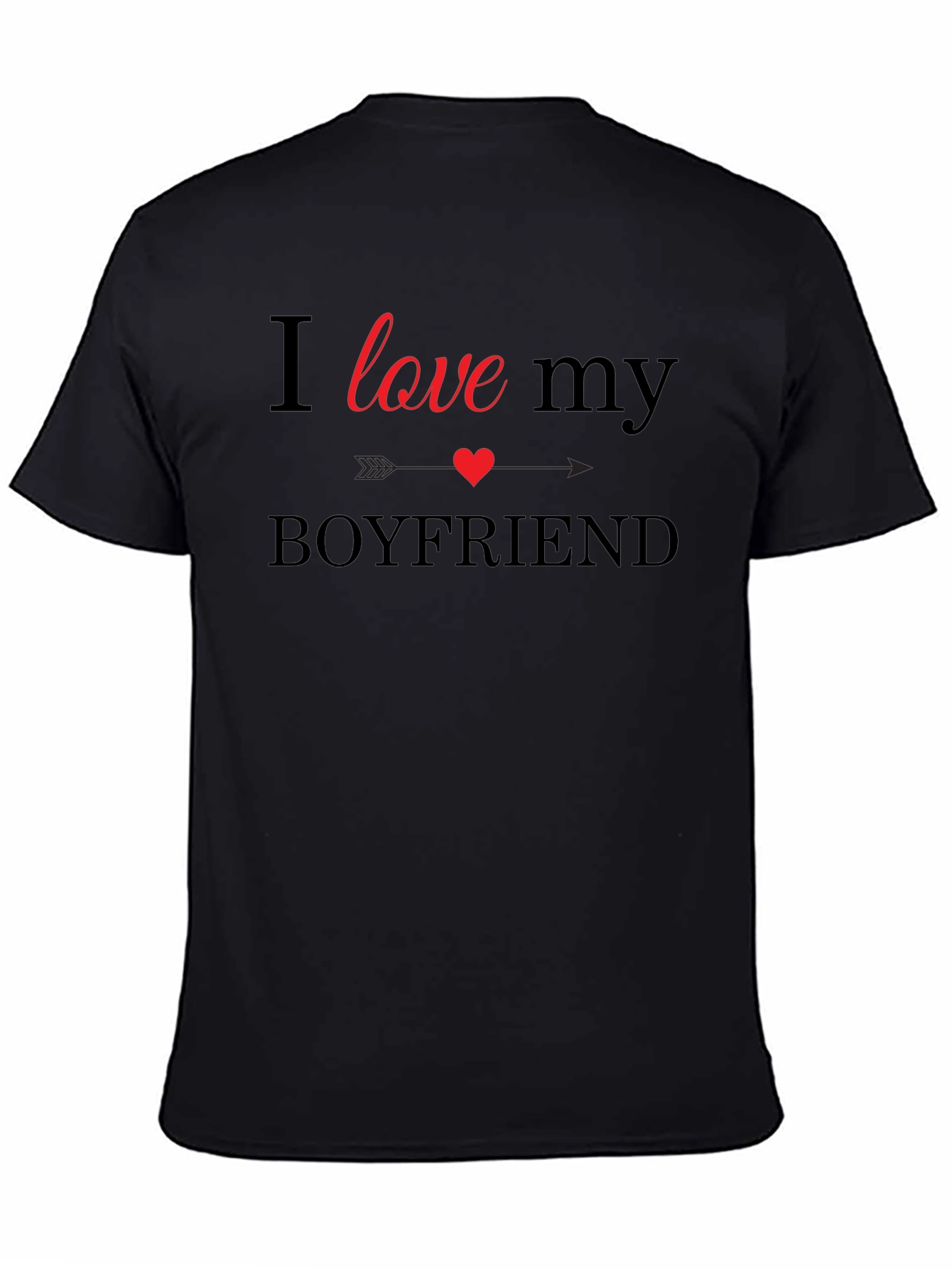 I Love My Boyfriend Graphic Tee - Black - 4