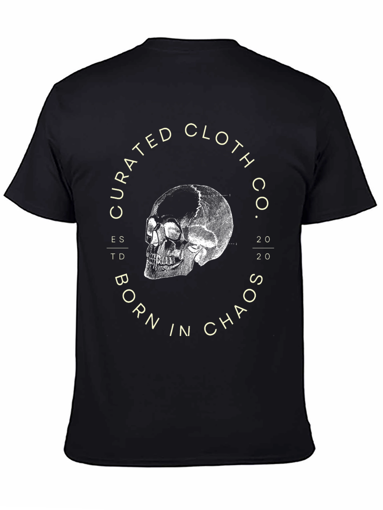 Black Curated Cloth Co. Skull Graphic Tee - Black view 4