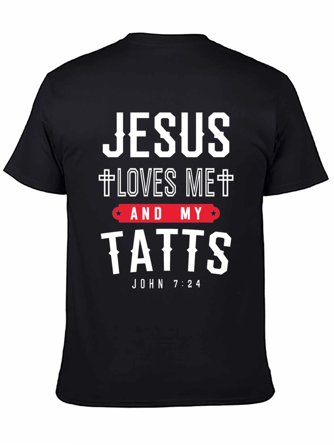 Black Jesus Loves Me and My Tatts T-Shirt view 4