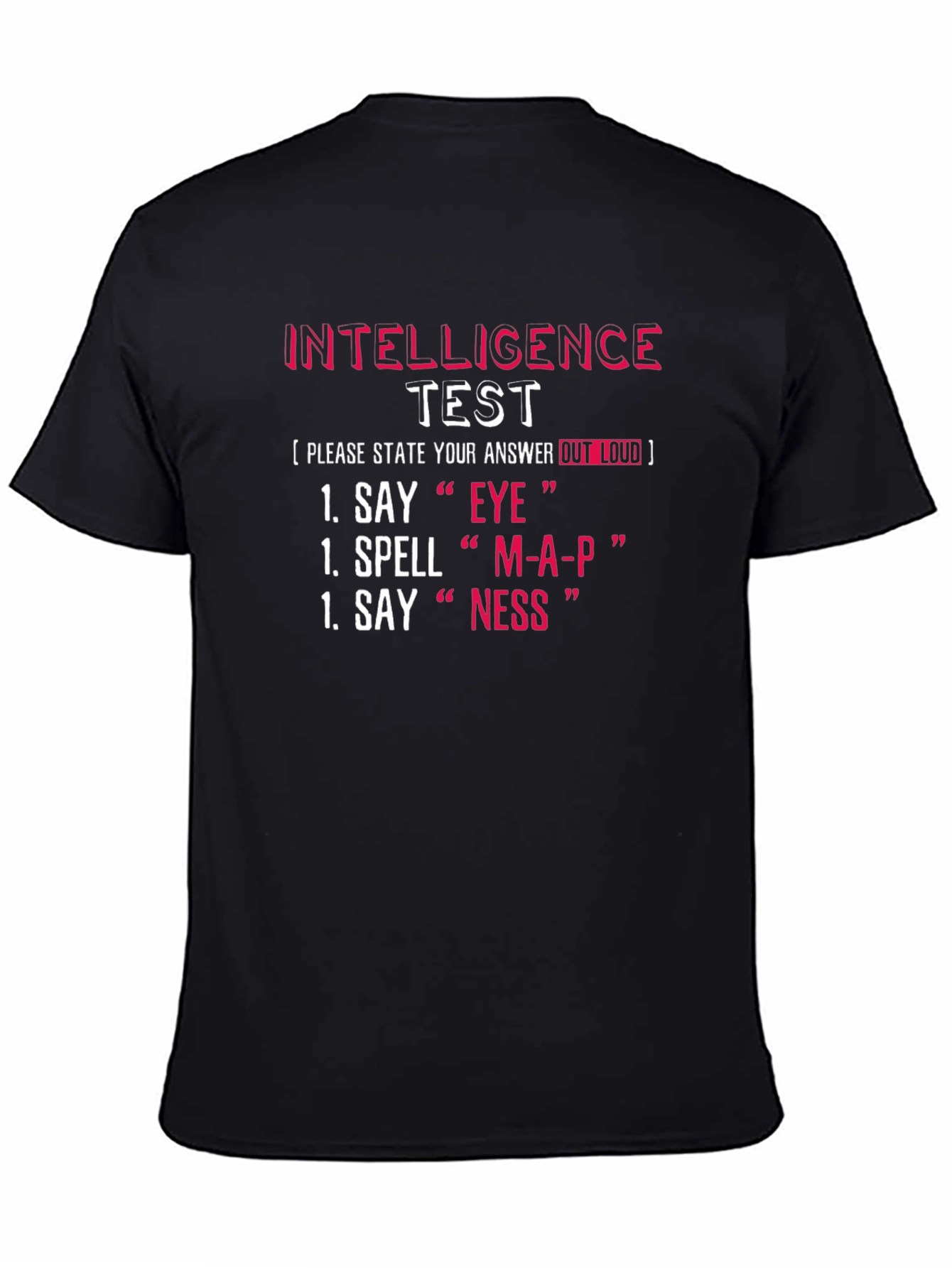 Black Intelligence Test T-Shirt Funny Brain Teaser Tee view 4