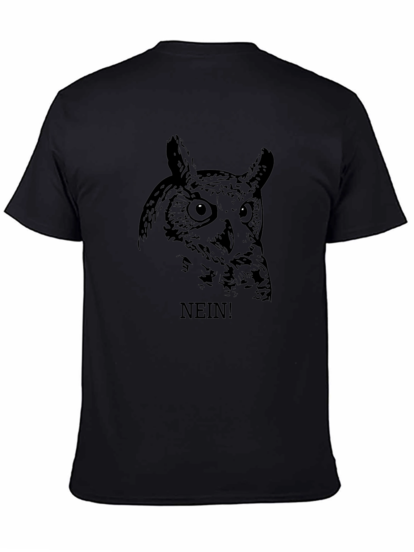 Black Owl Graphic Tee - Nein! Funny T-Shirt view 4