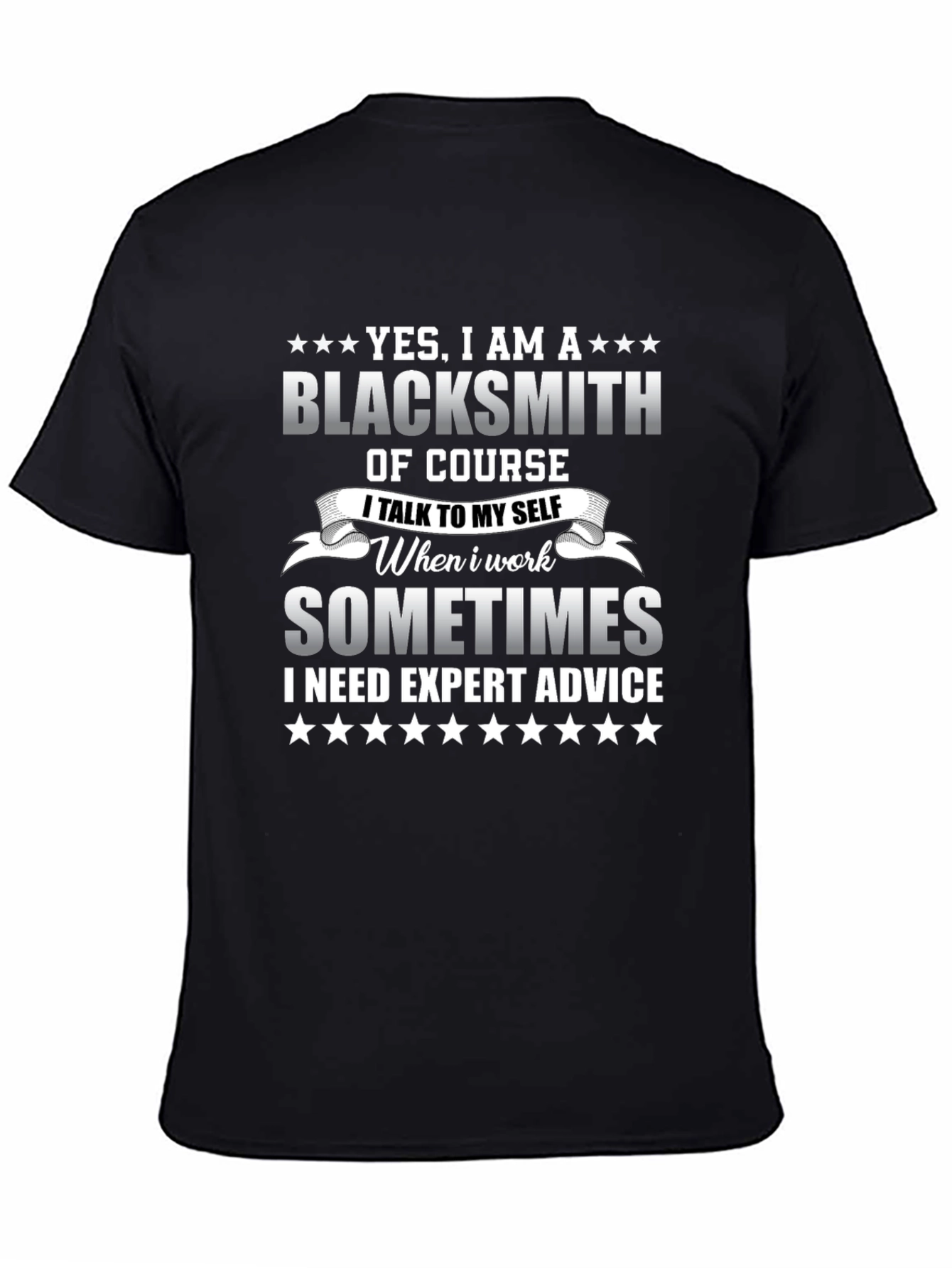 Black Blacksmith Expert Advice Graphic T-Shirt view 4