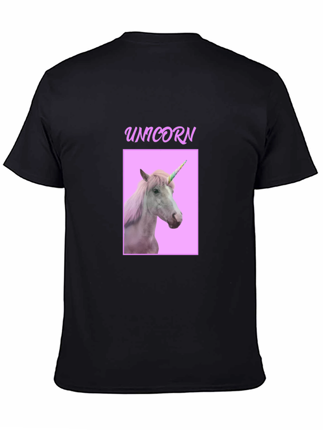 Black Unicorn Graphic T-Shirt - Magical Creature Design view 4