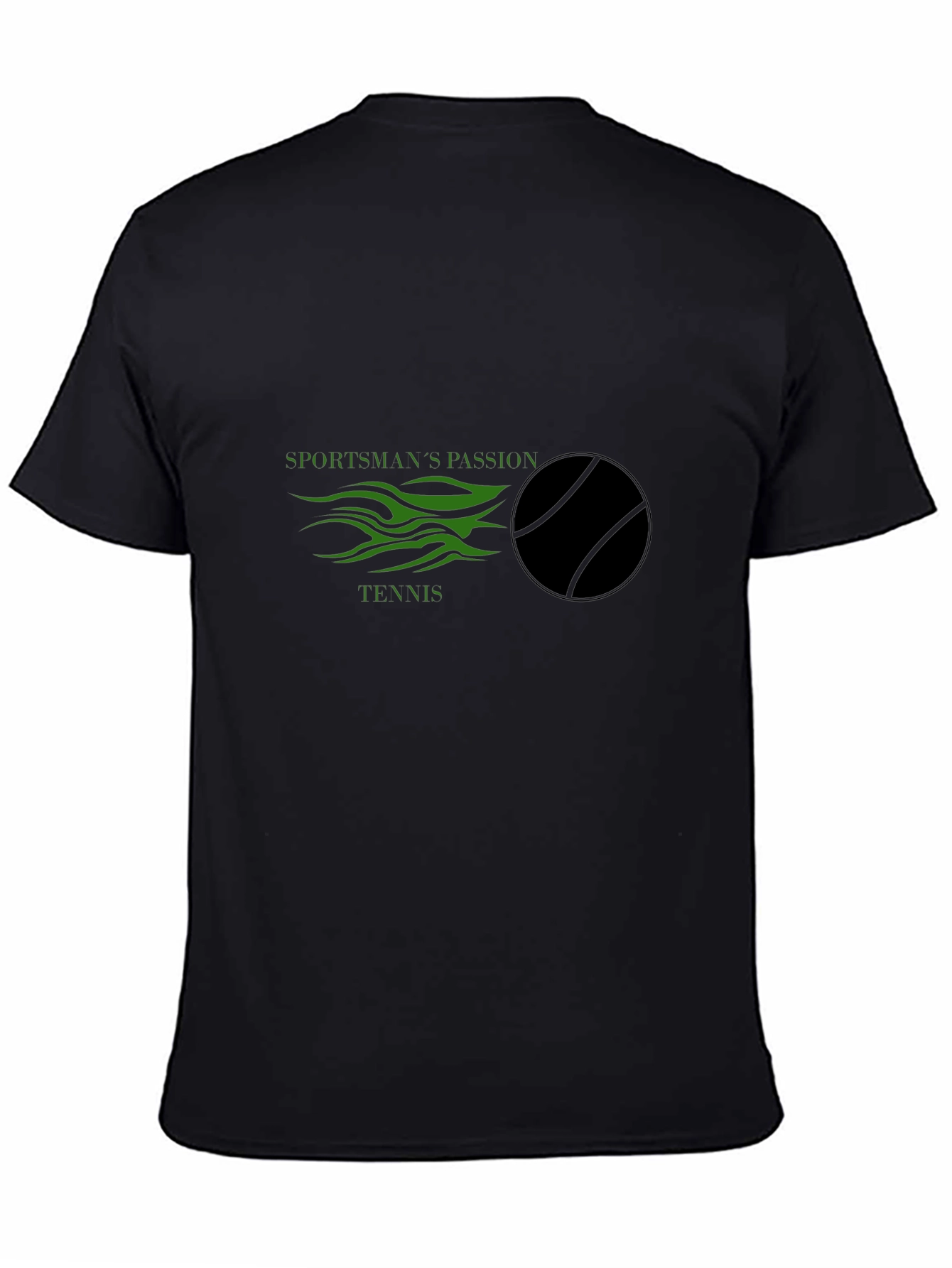 Black Sportsman's Passion Tennis Black T-Shirt view 4
