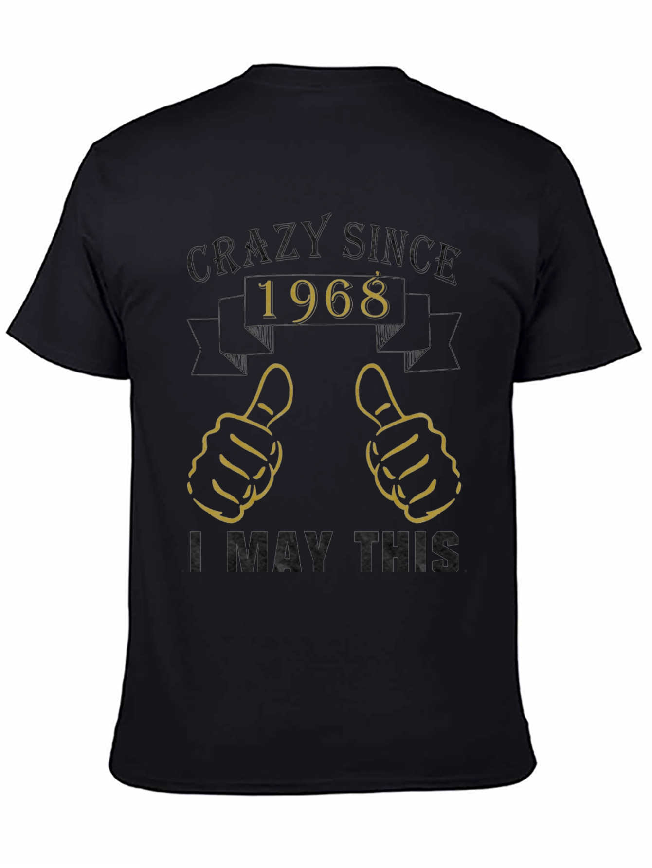 Black Crazy Since 1968 Graphic T-Shirt view 4