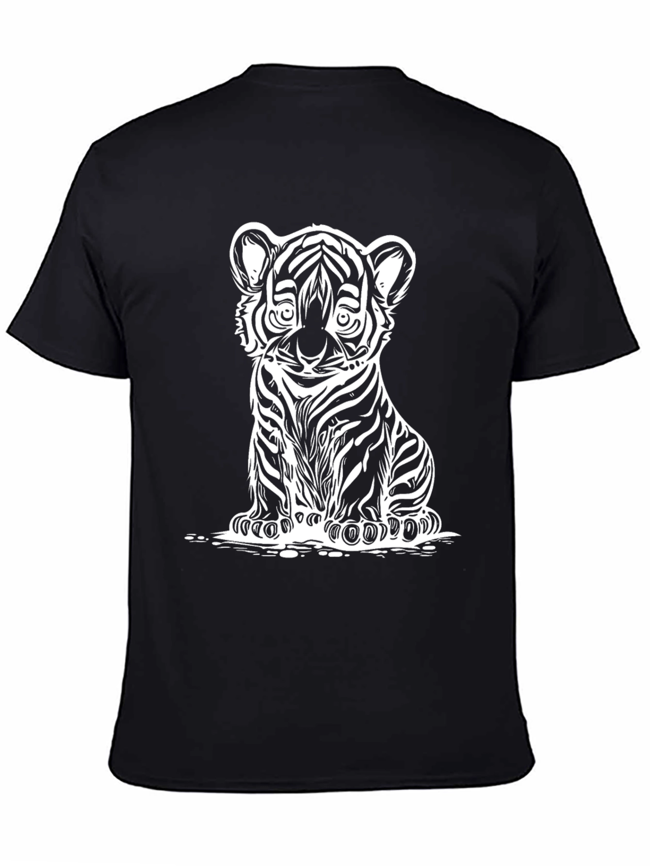 Black Tiger Cub Graphic T-Shirt - Black Cotton Blend view 4