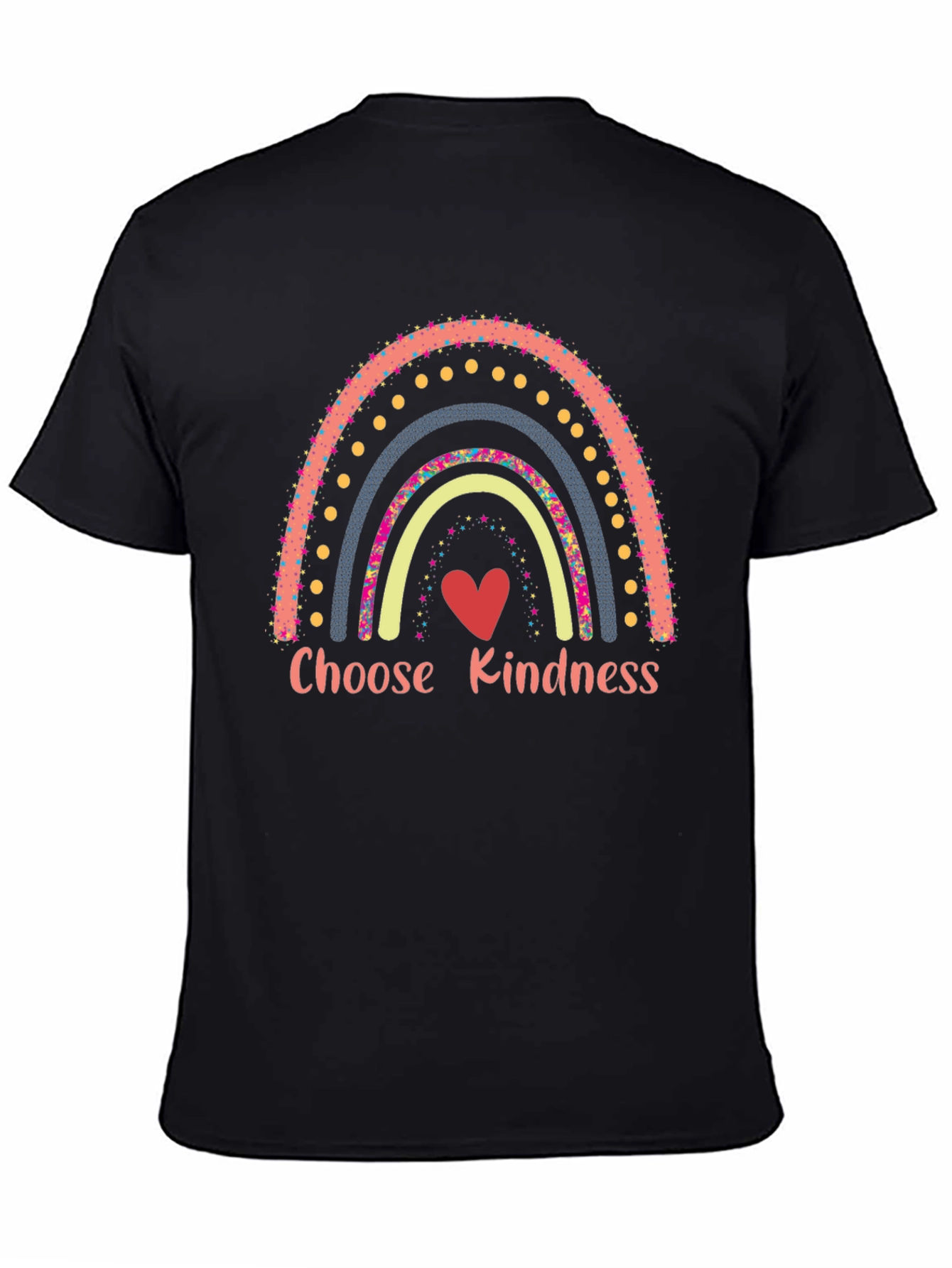 Black Choose Kindness Rainbow T-Shirt view 4