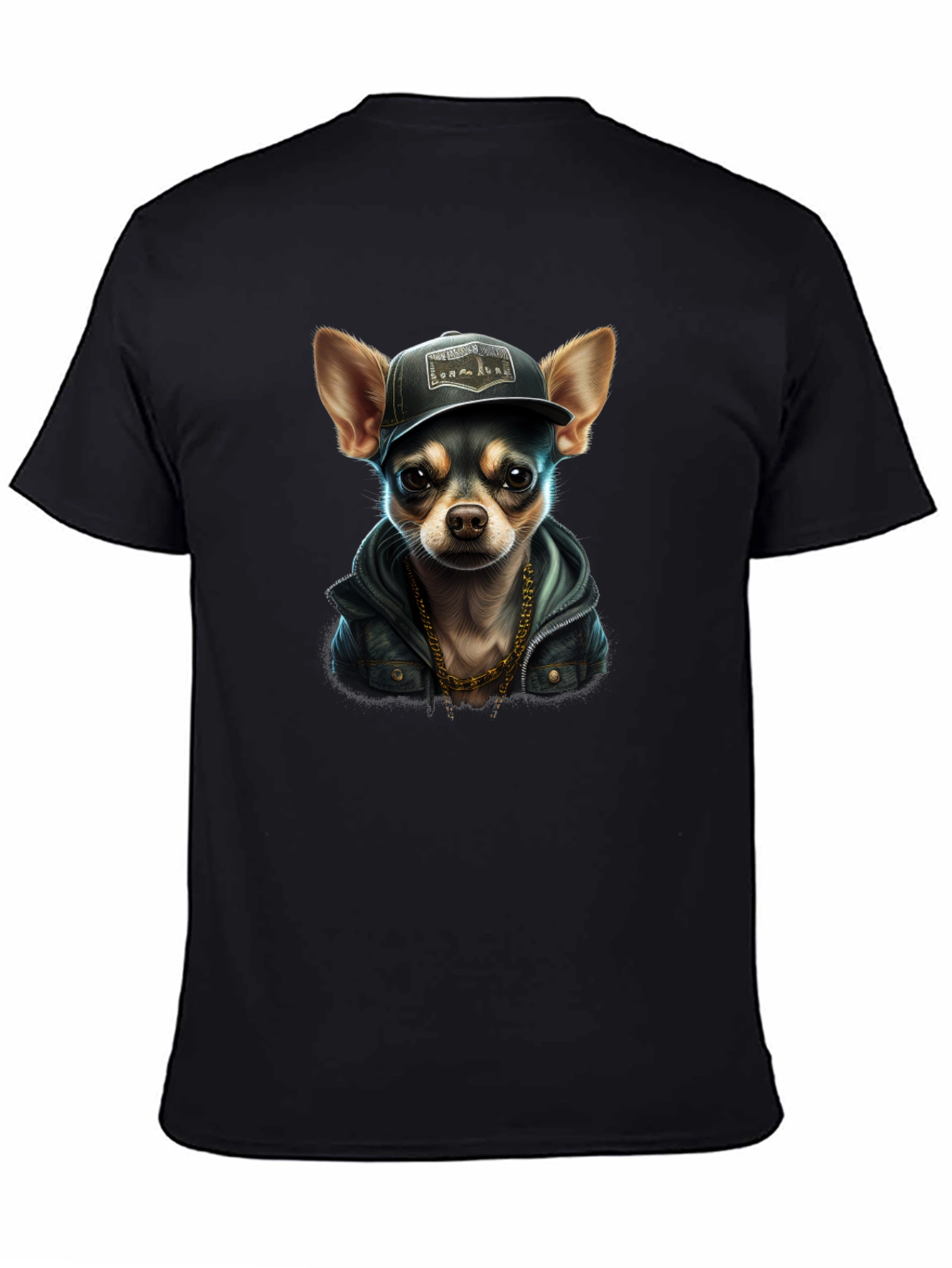 Black Cool Chihuahua Graphic T-Shirt view 4
