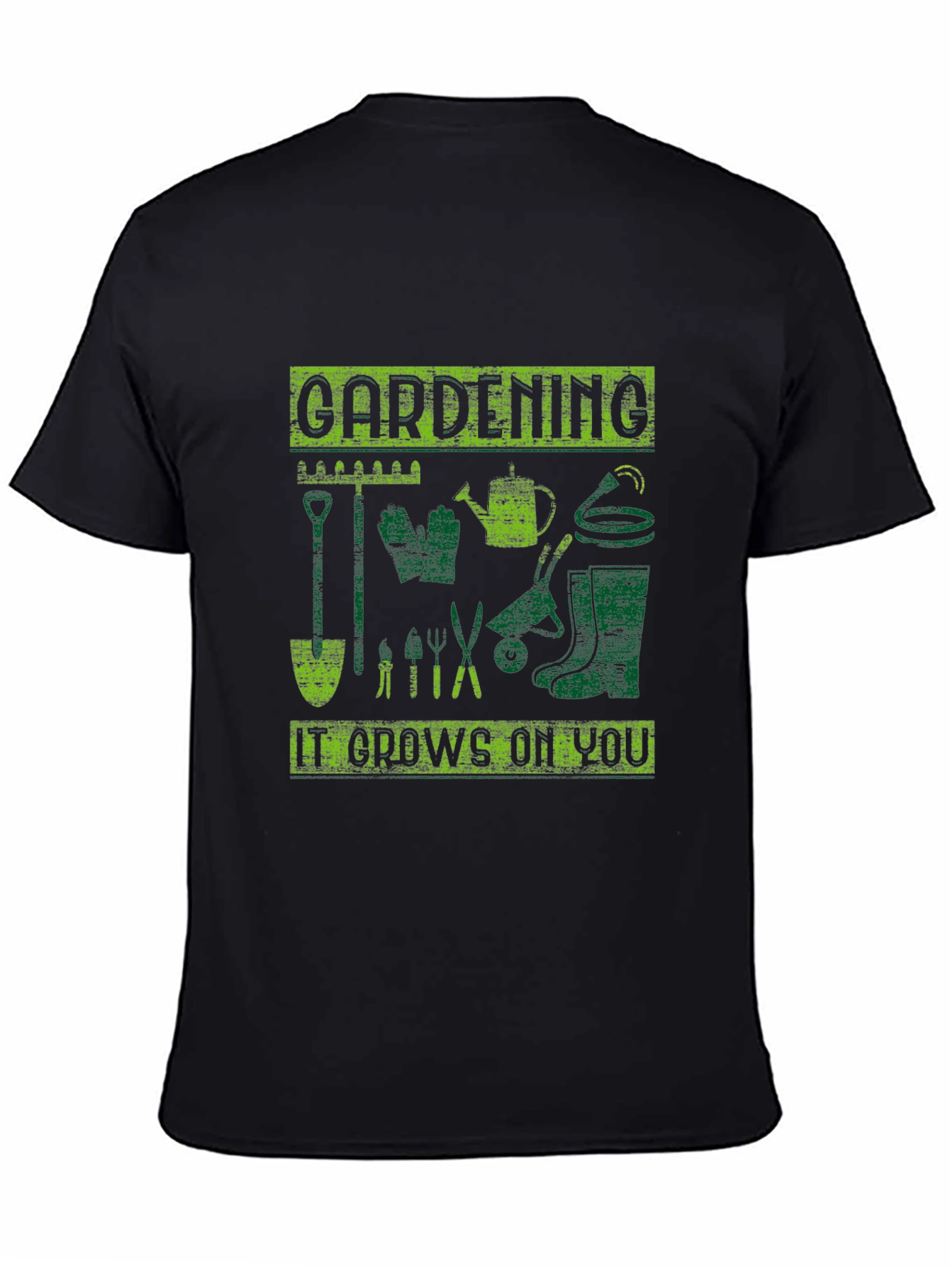 Black Gardening It Grows On You Black T-Shirt view 4