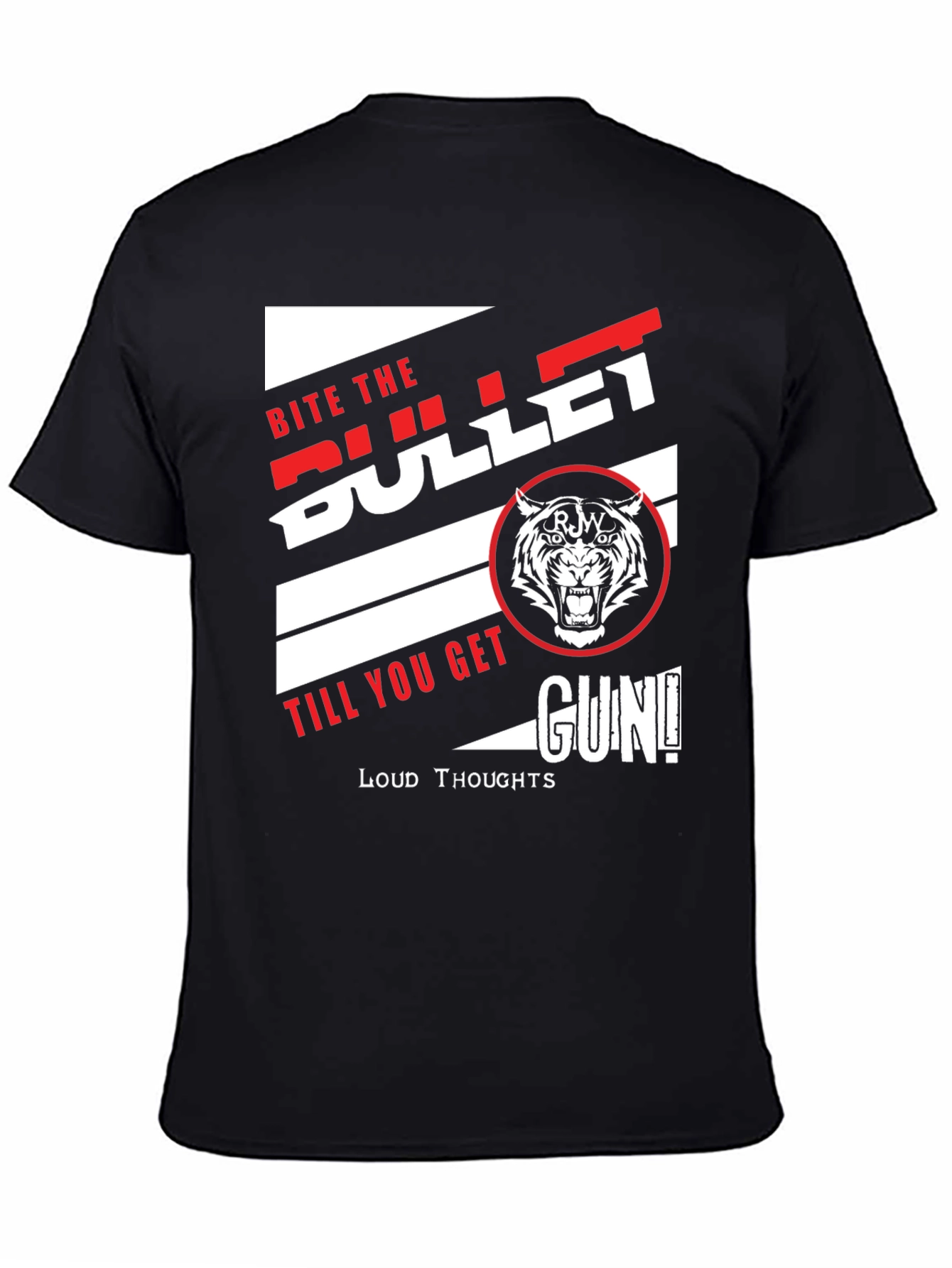 Black Bite the Bullet Graphic Print T-Shirt view 4