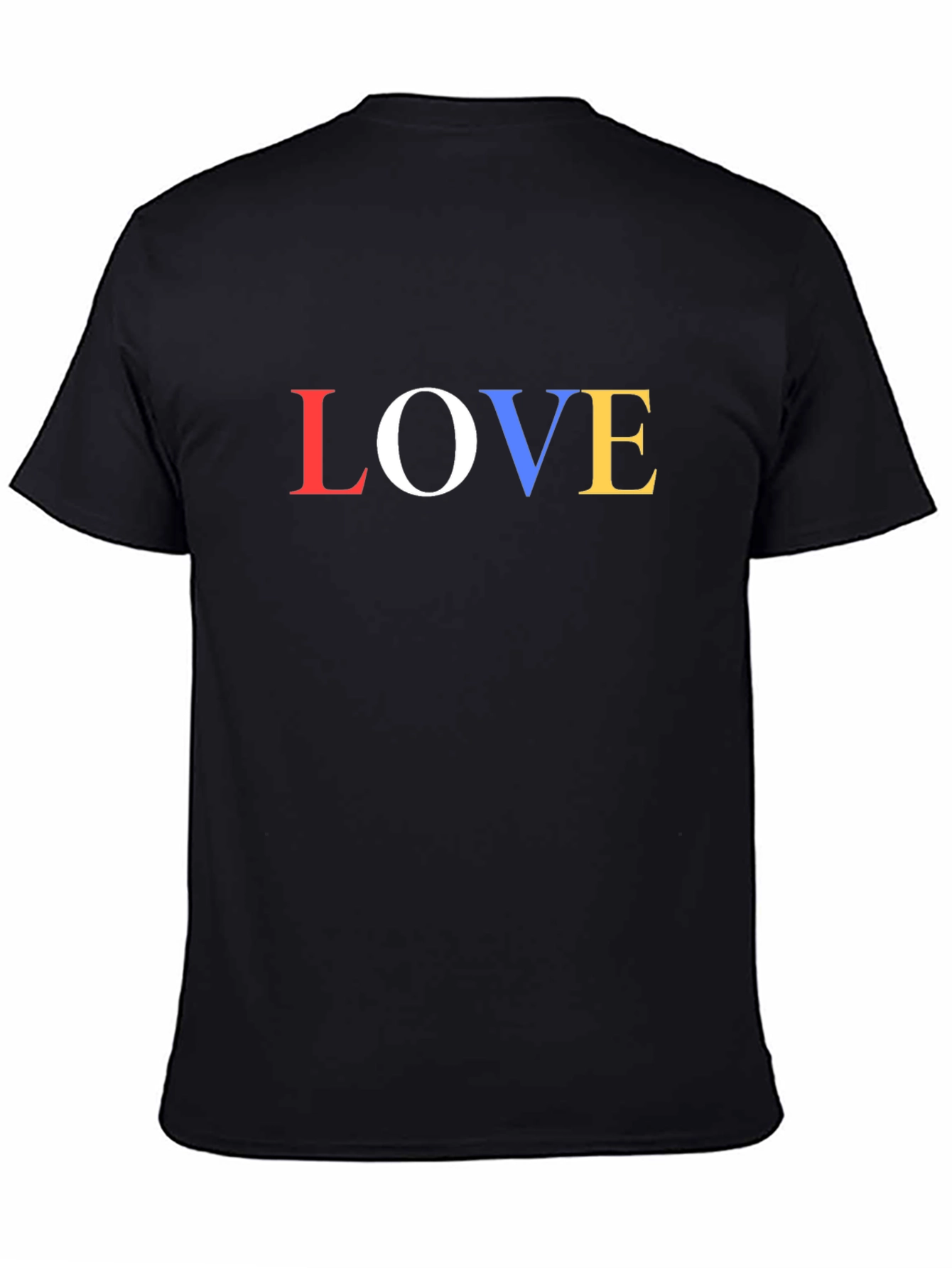 Black Colorful LOVE Graphic Black T-Shirt view 4