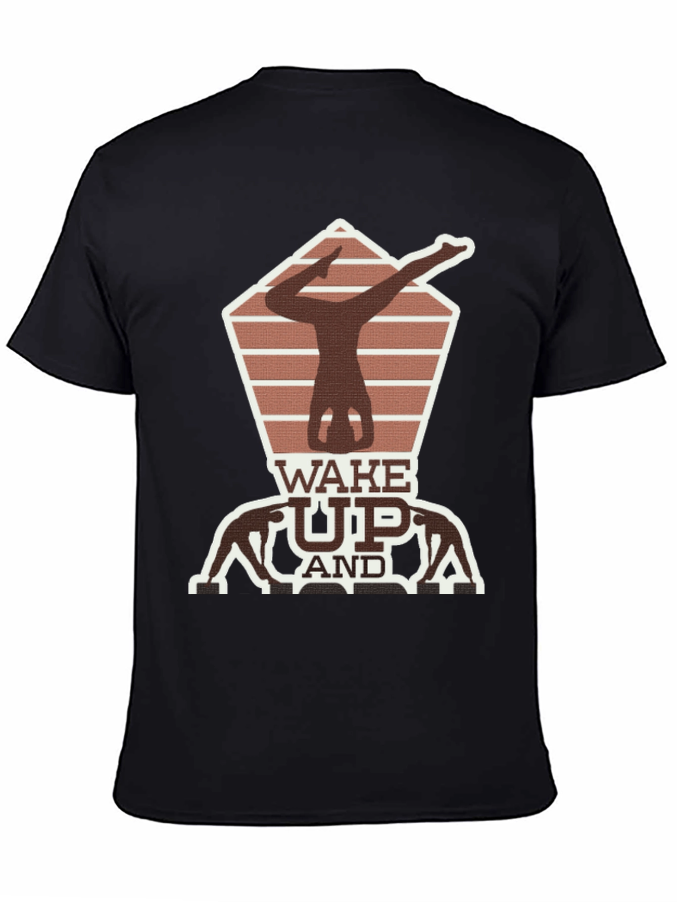 Black Wake Up Yoga Pose Graphic Tee view 4