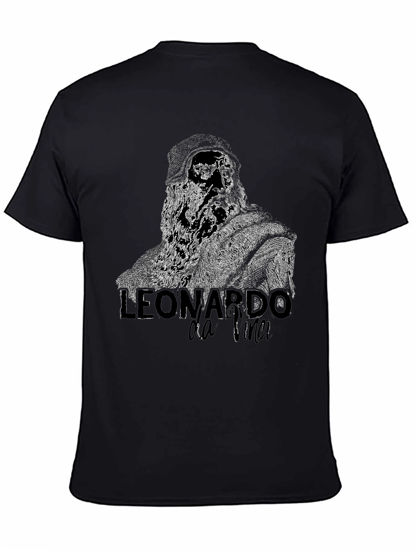 Black Leonardo da Vinci Graphic T-Shirt view 4
