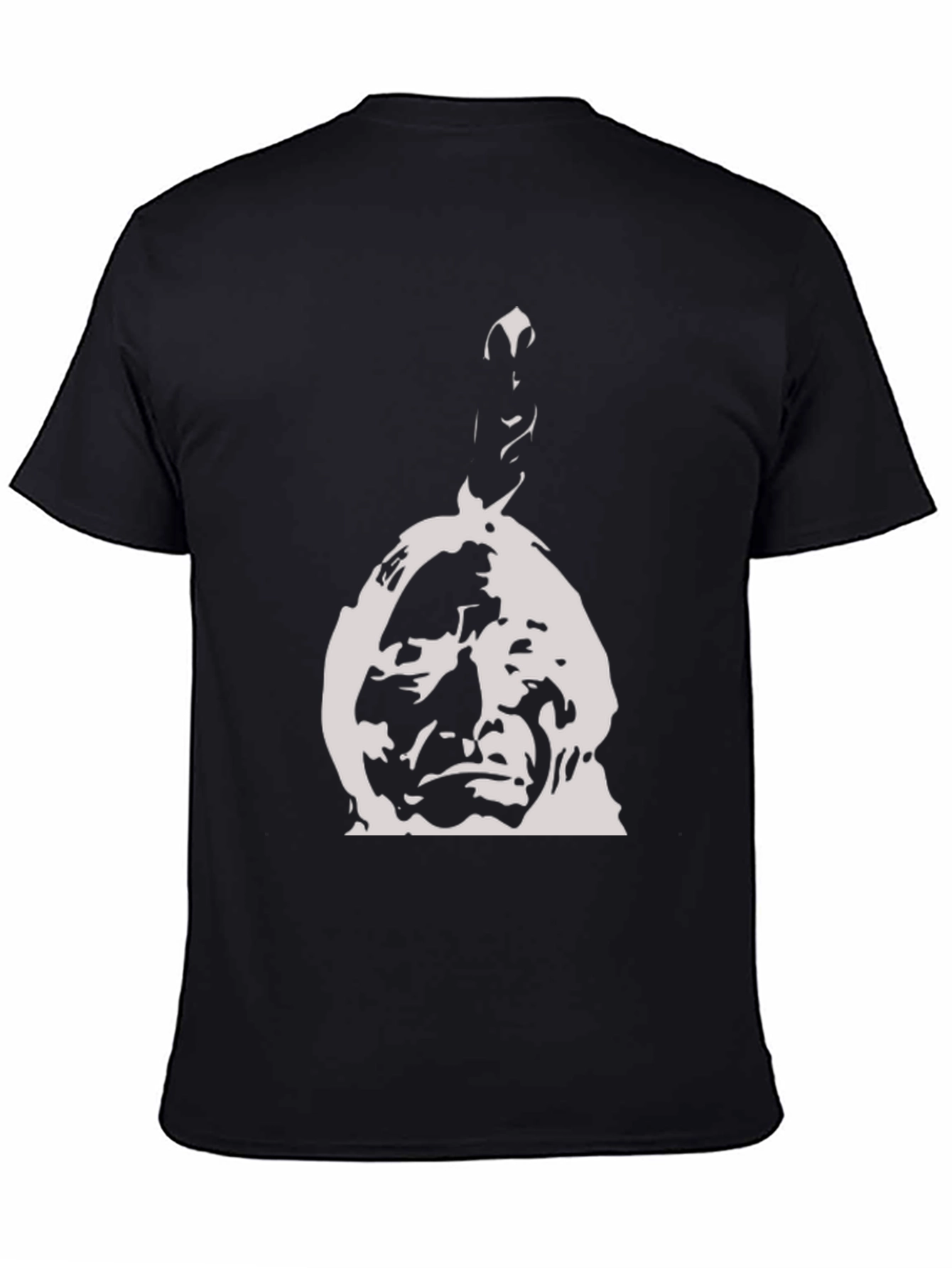 Black Native American Chief Graphic T-Shirt - Black view 4
