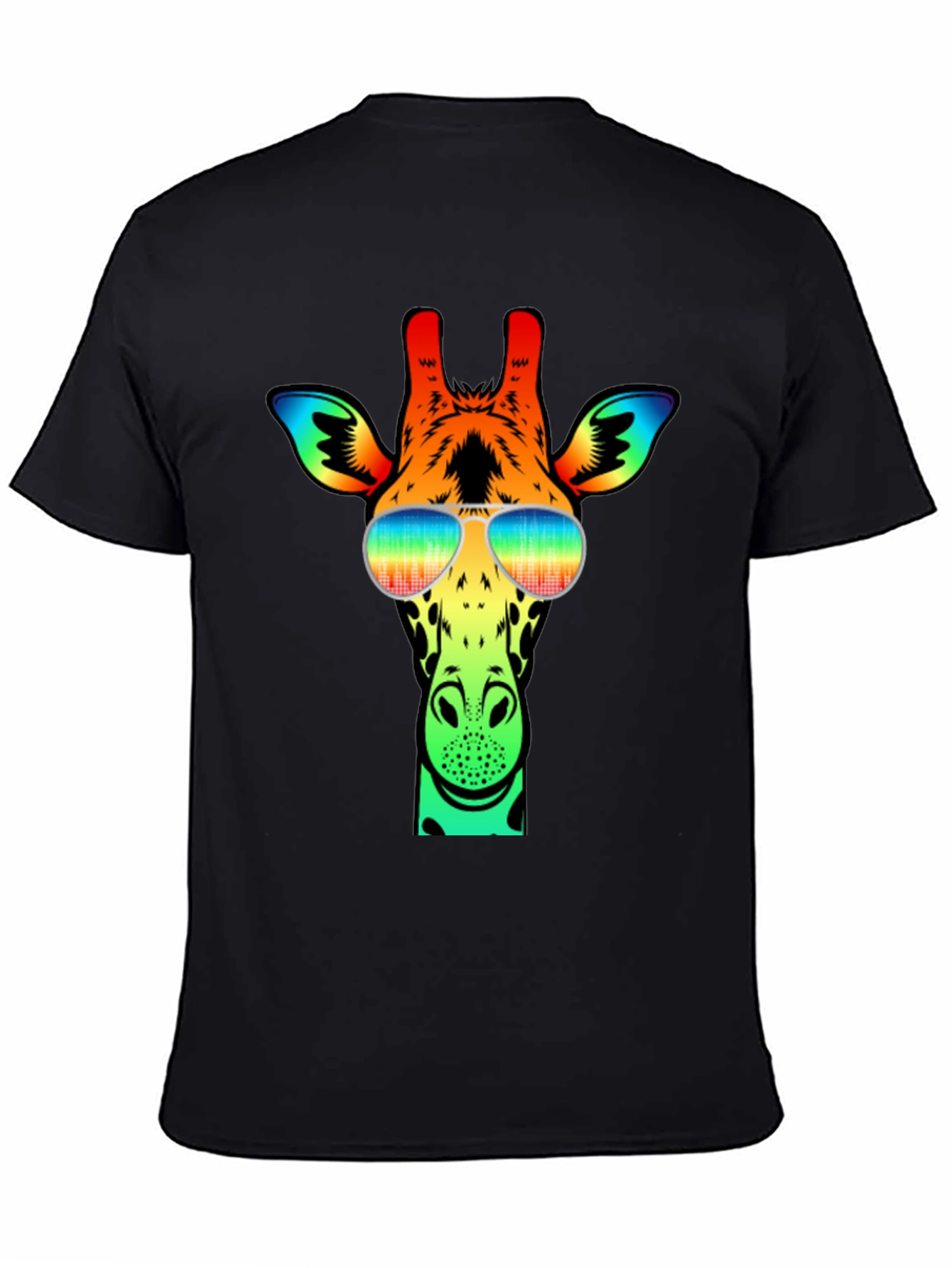 Black Cool Giraffe Graphic Tee view 4