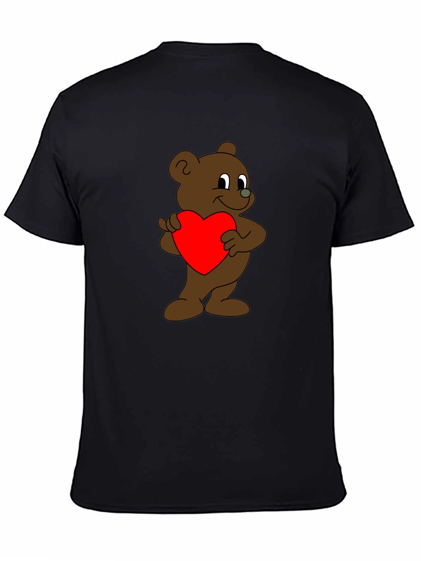 Black Bear Hug Heart T-Shirt - Soft Cotton view 4