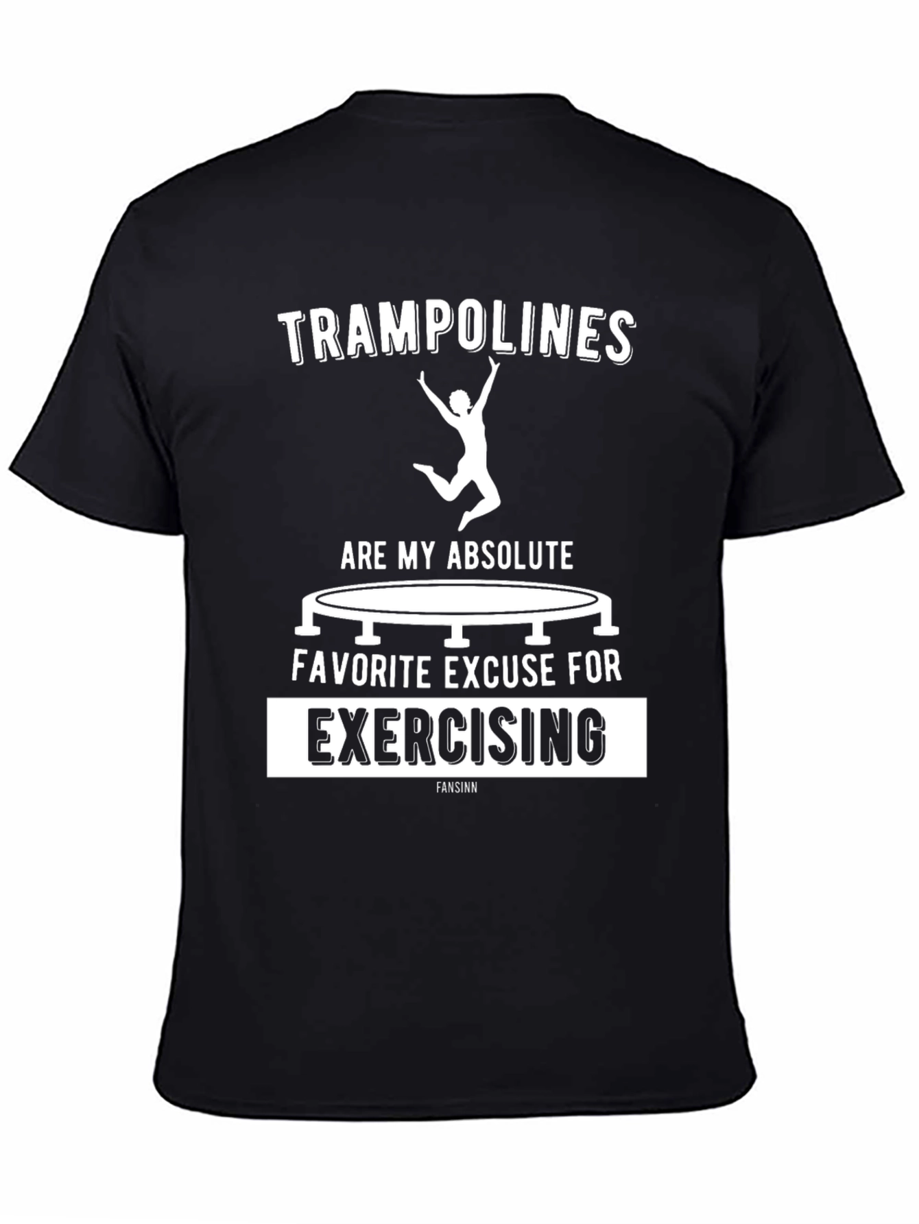 Black Trampoline Exercise T-Shirt Funny Graphic Tee view 4