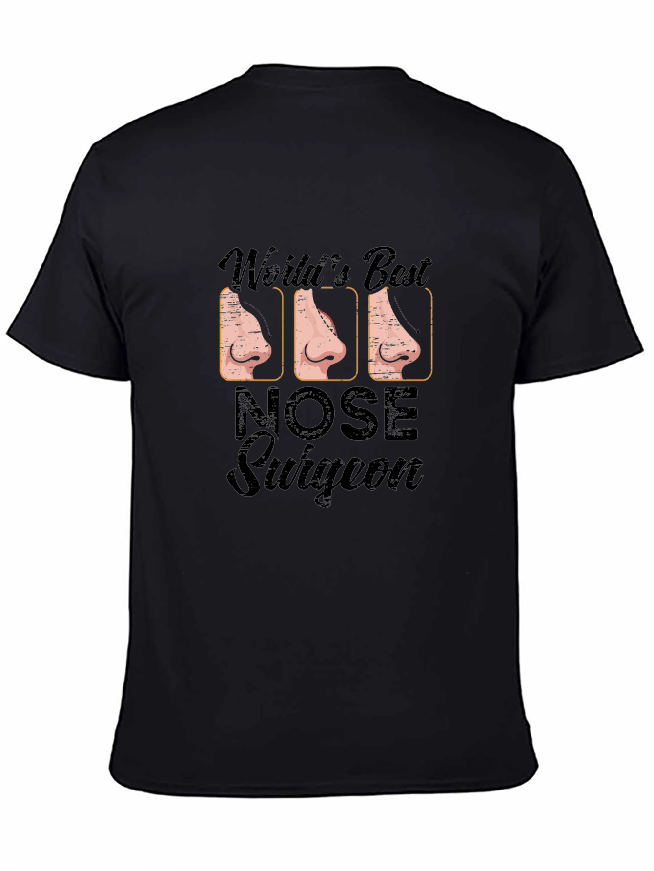 Black World's Best Nose Surgeon T-Shirt - Black view 4