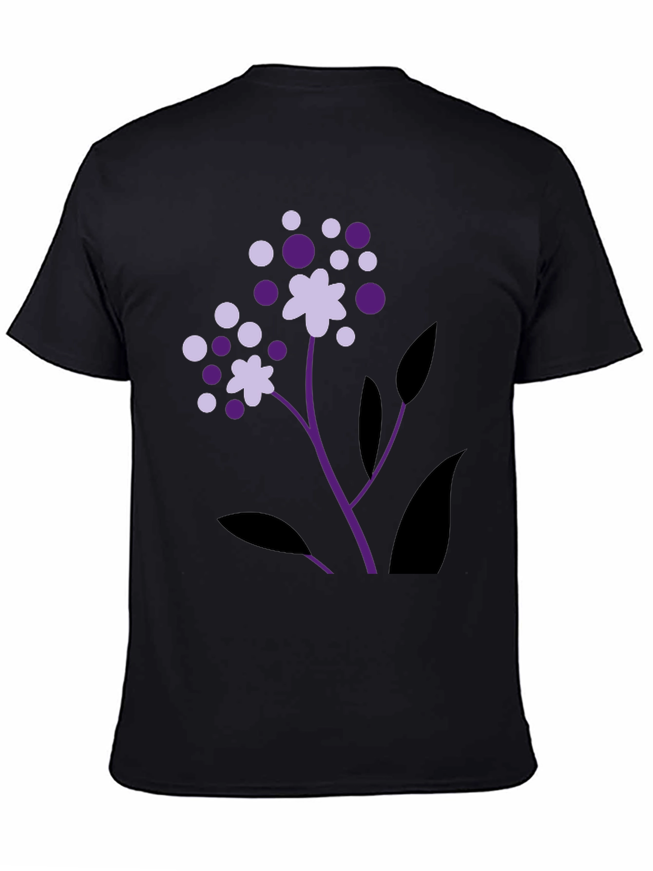 Black Floral Graphic Print Black T-Shirt view 4