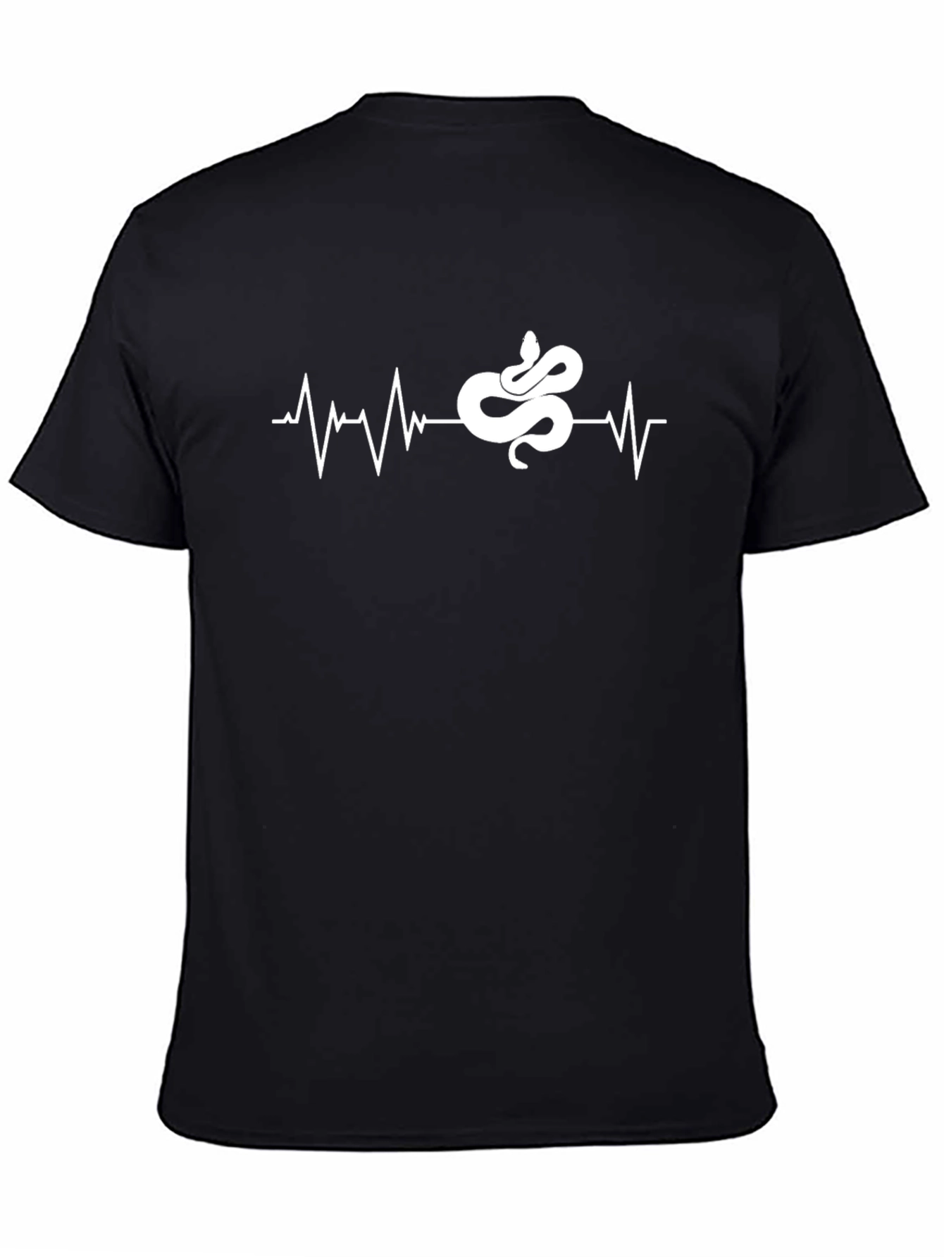 Black Snake Heartbeat Graphic Tee - Stylish Animal Lover Shirt view 4