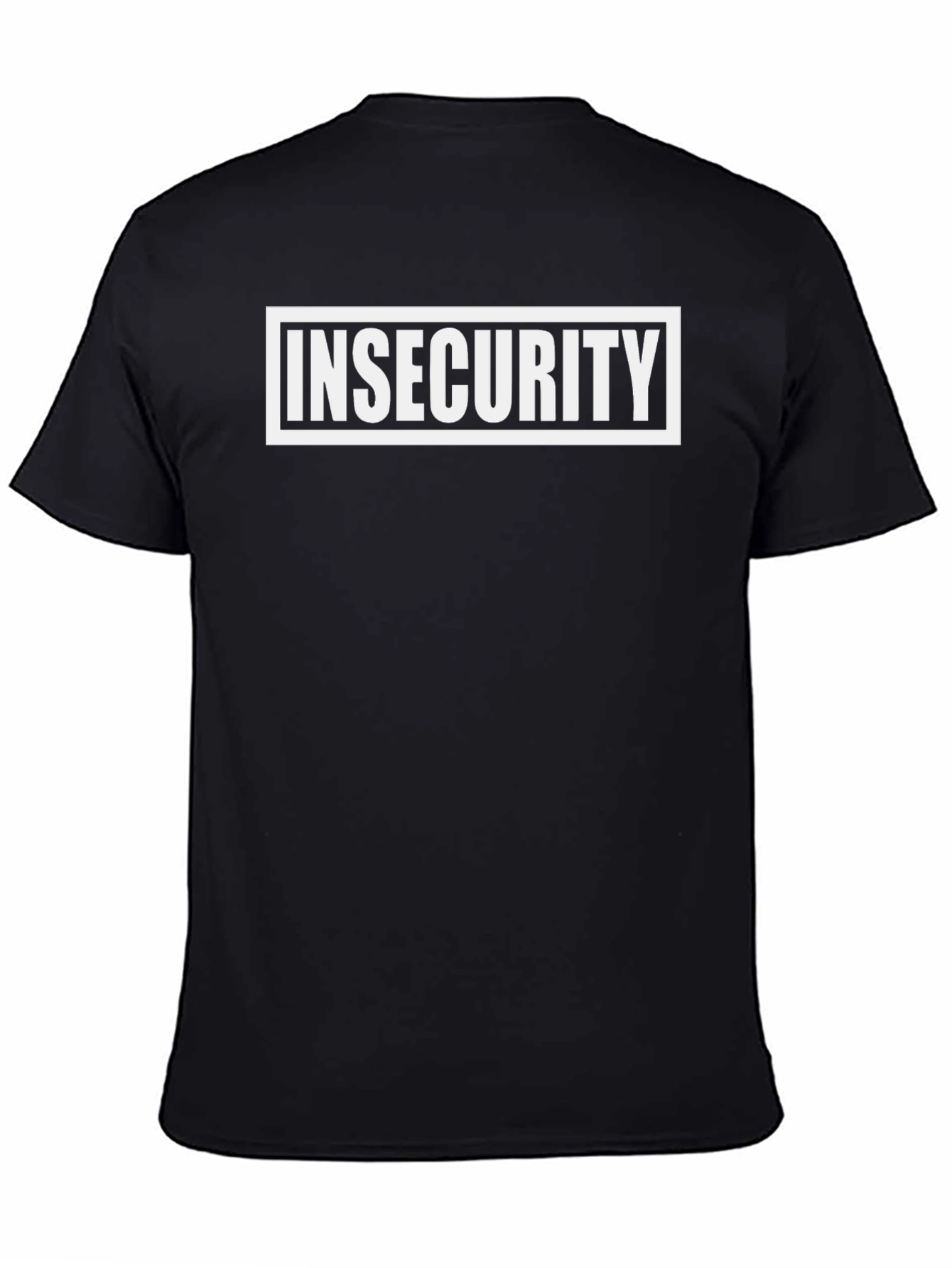 Black Insecurity Graphic Tee - Black Crew Neck Casual Shirt view 4