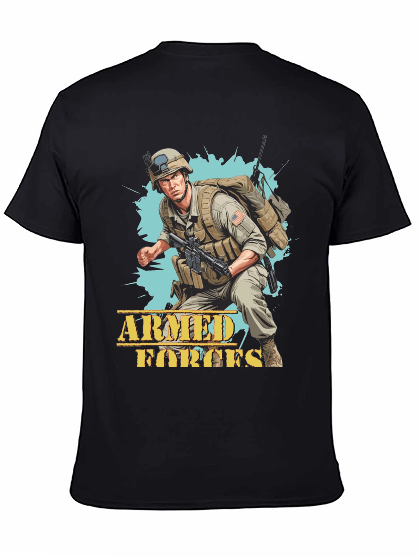 Black Armed Forces Graphic Tee view 4