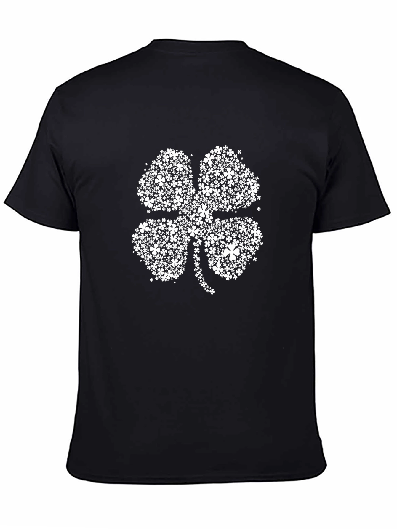 Black Lucky Clover Graphic Tee - Black view 4