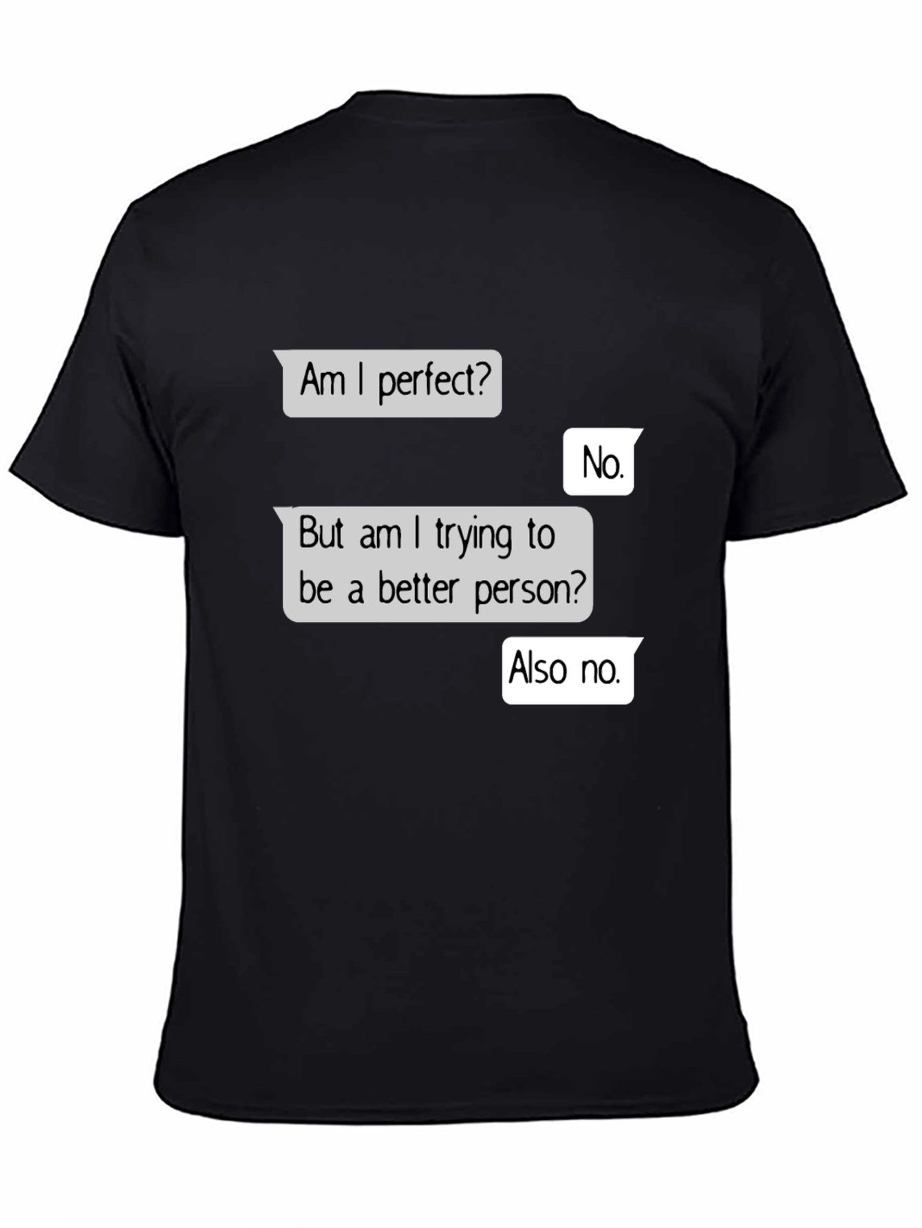 Black Funny 'Am I Perfect?' Graphic T-Shirt view 4