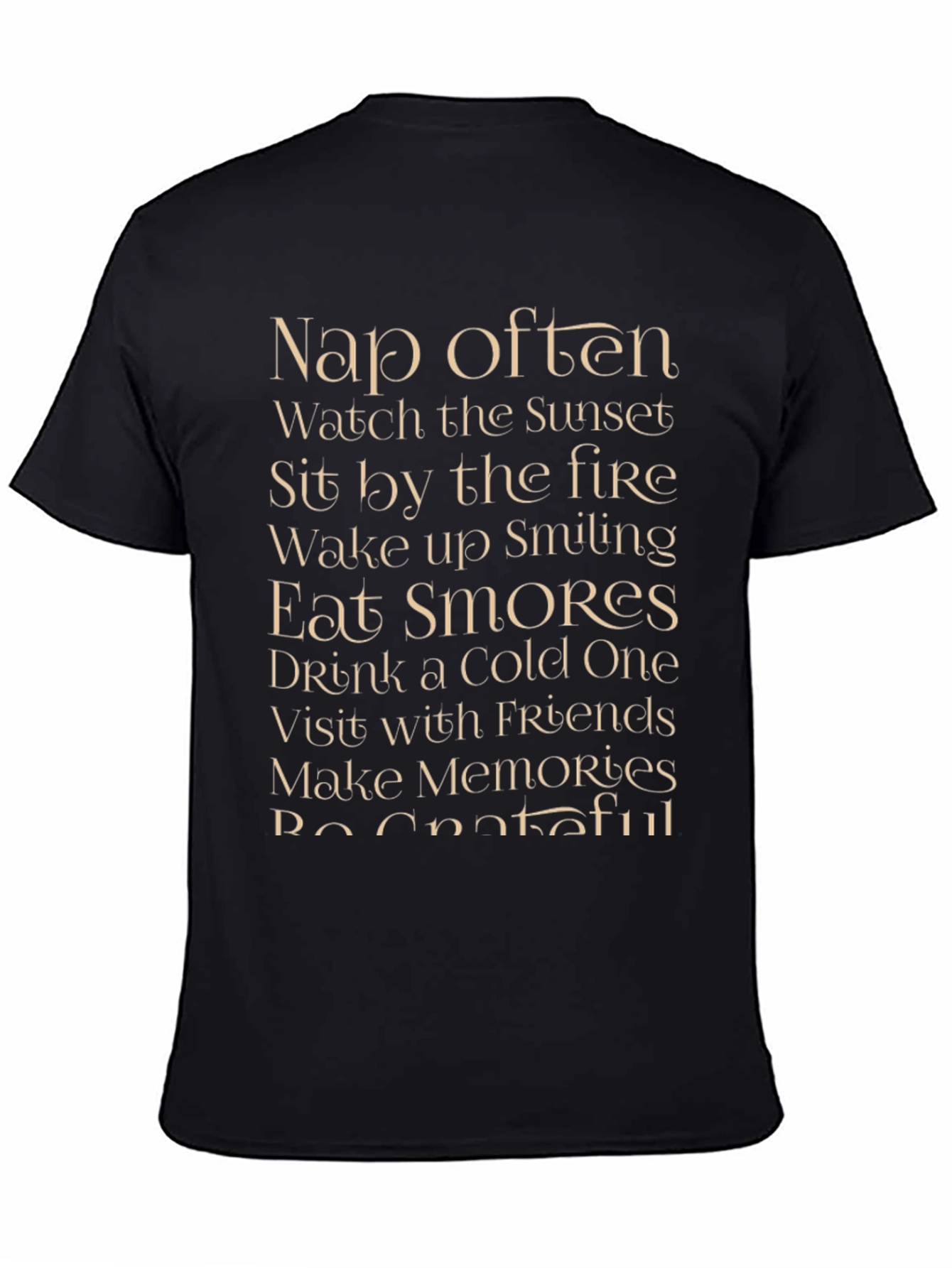 Black Nap Often Graphic Tee - Inspirational Relaxed Lifestyle Shirt view 4