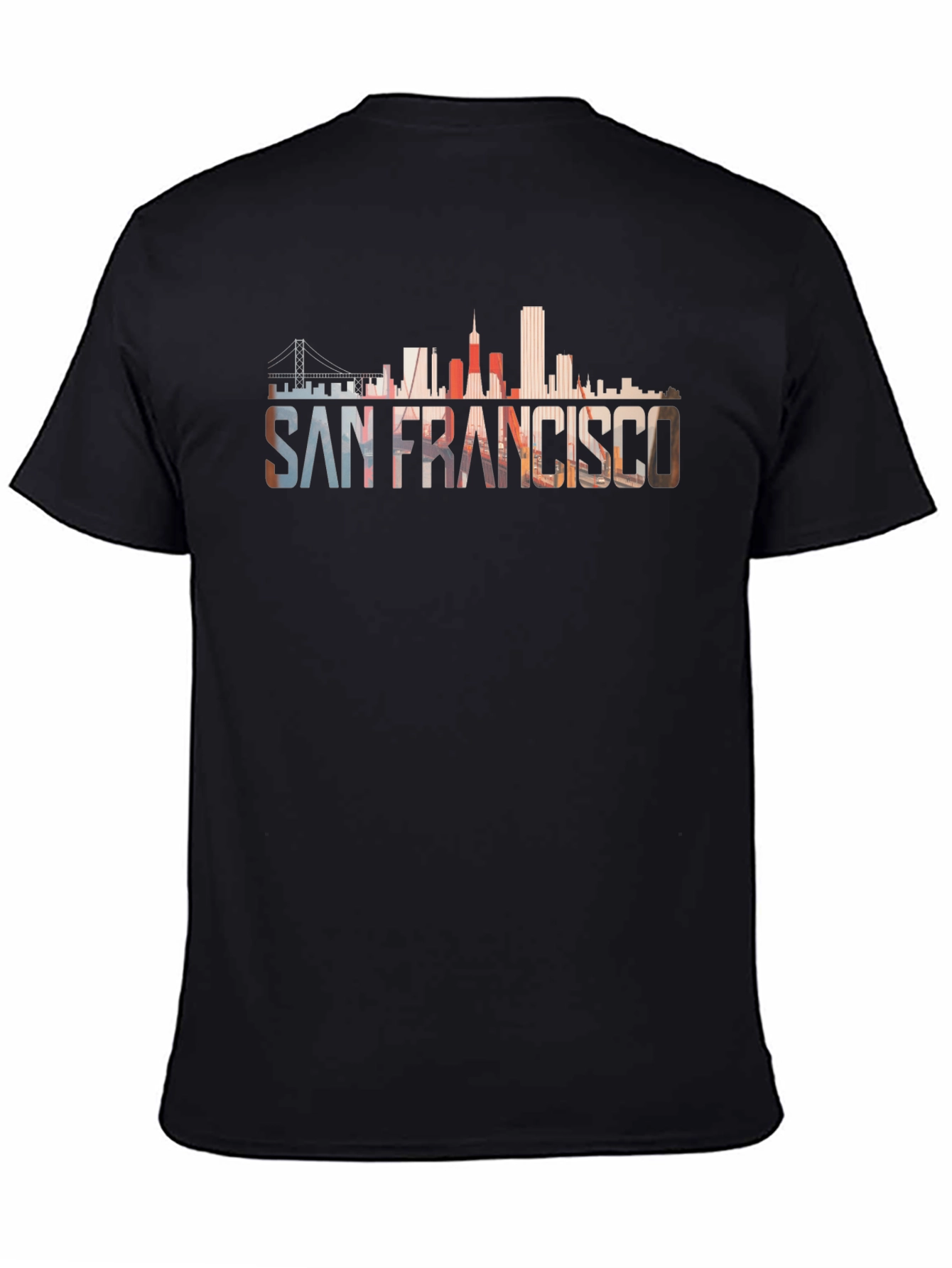 Black San Francisco Skyline Graphic Black T-Shirt view 4