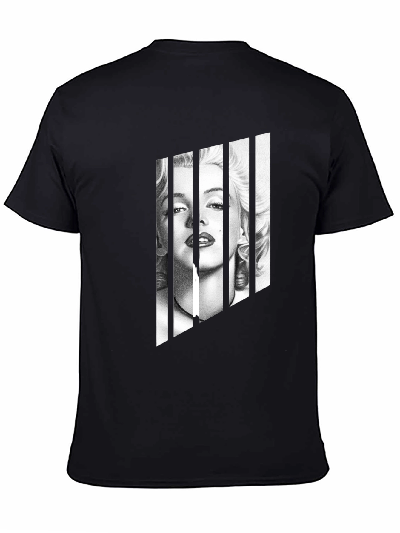 Black Marilyn Monroe Portrait Tee - Black Graphic T-Shirt view 4