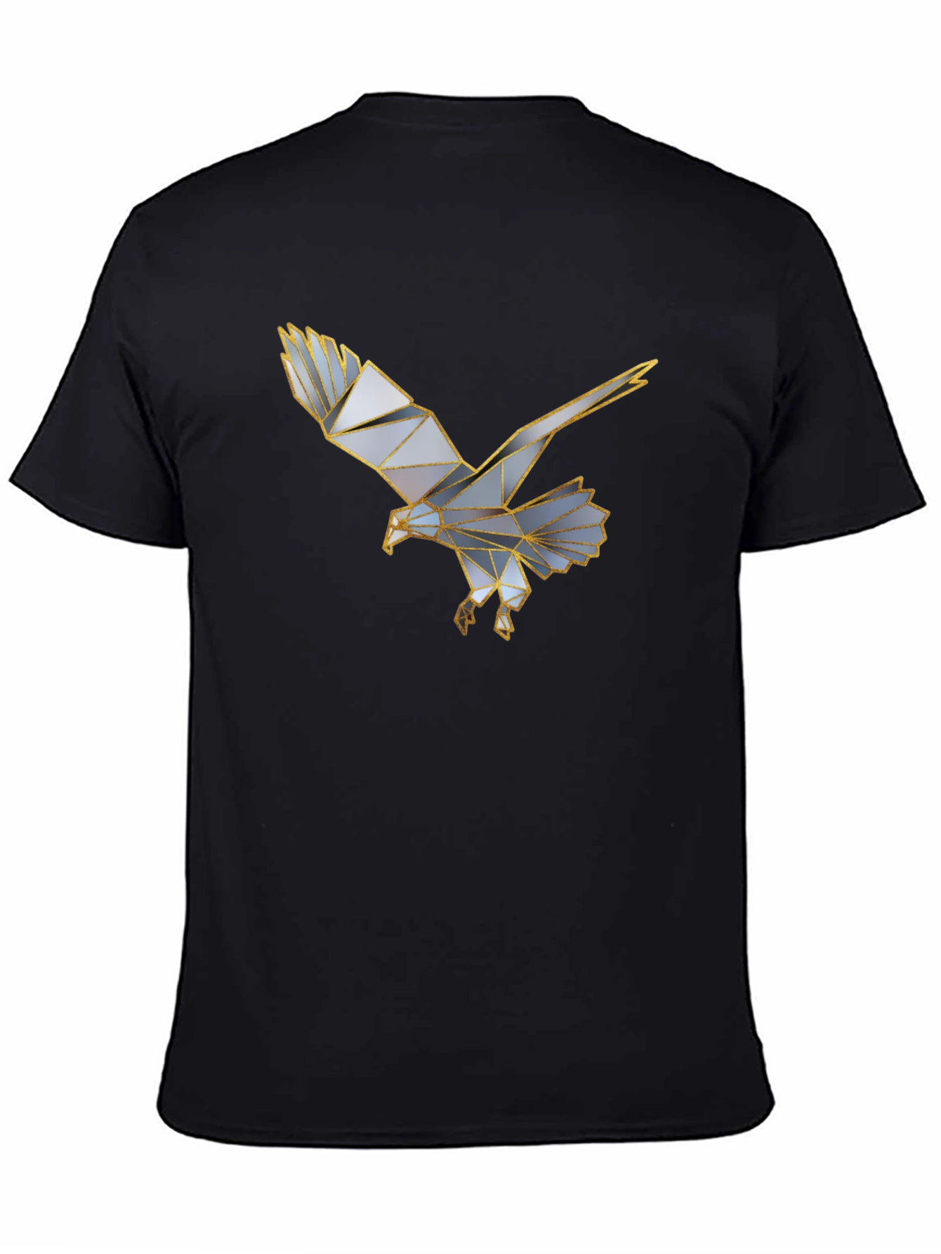 Black Geometric Eagle Graphic Black T-Shirt view 4