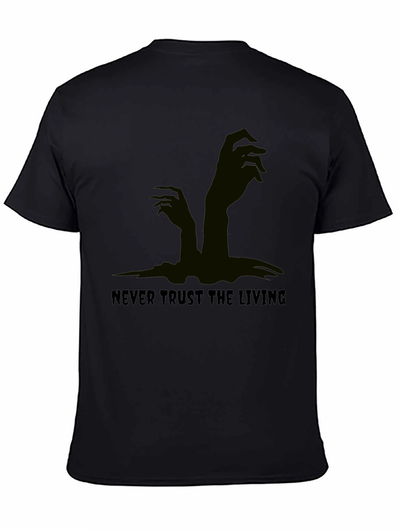 Black Never Trust the Living Black Graphic Tee view 4