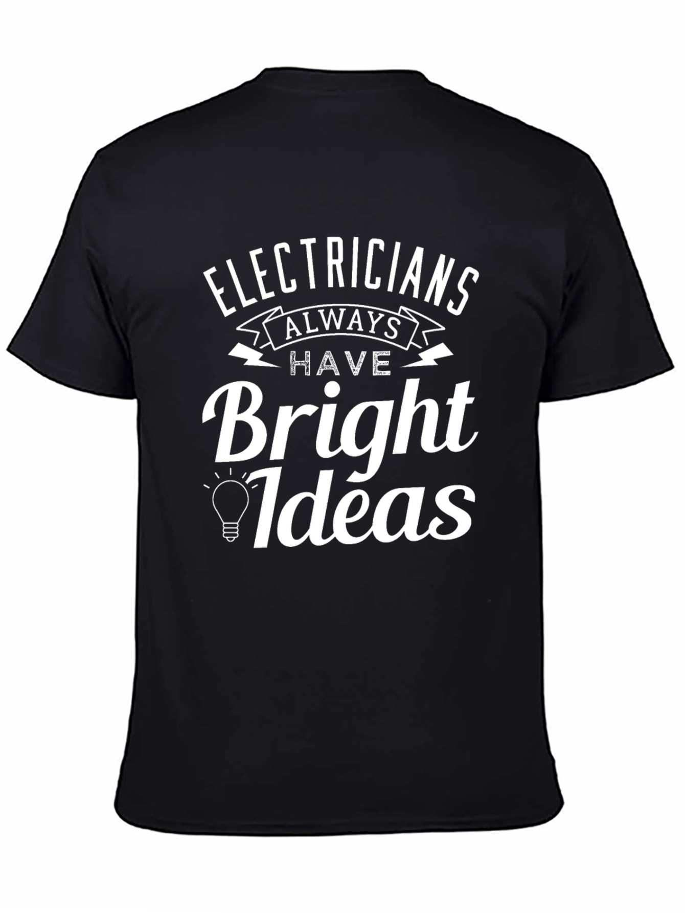 Black Electricians Bright Ideas Graphic Tee - Black view 4