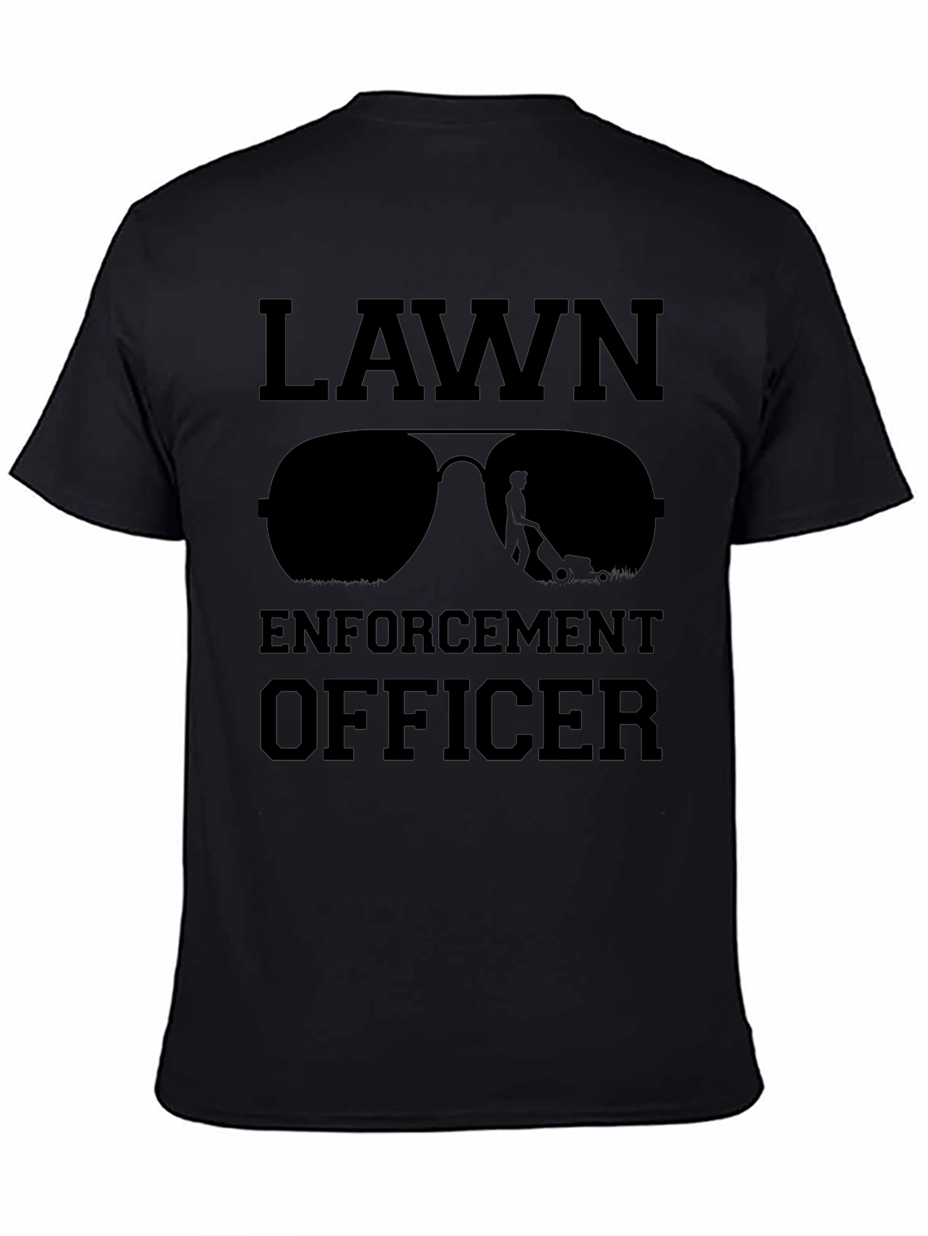 Black Lawn Enforcement Officer Graphic Tee view 4