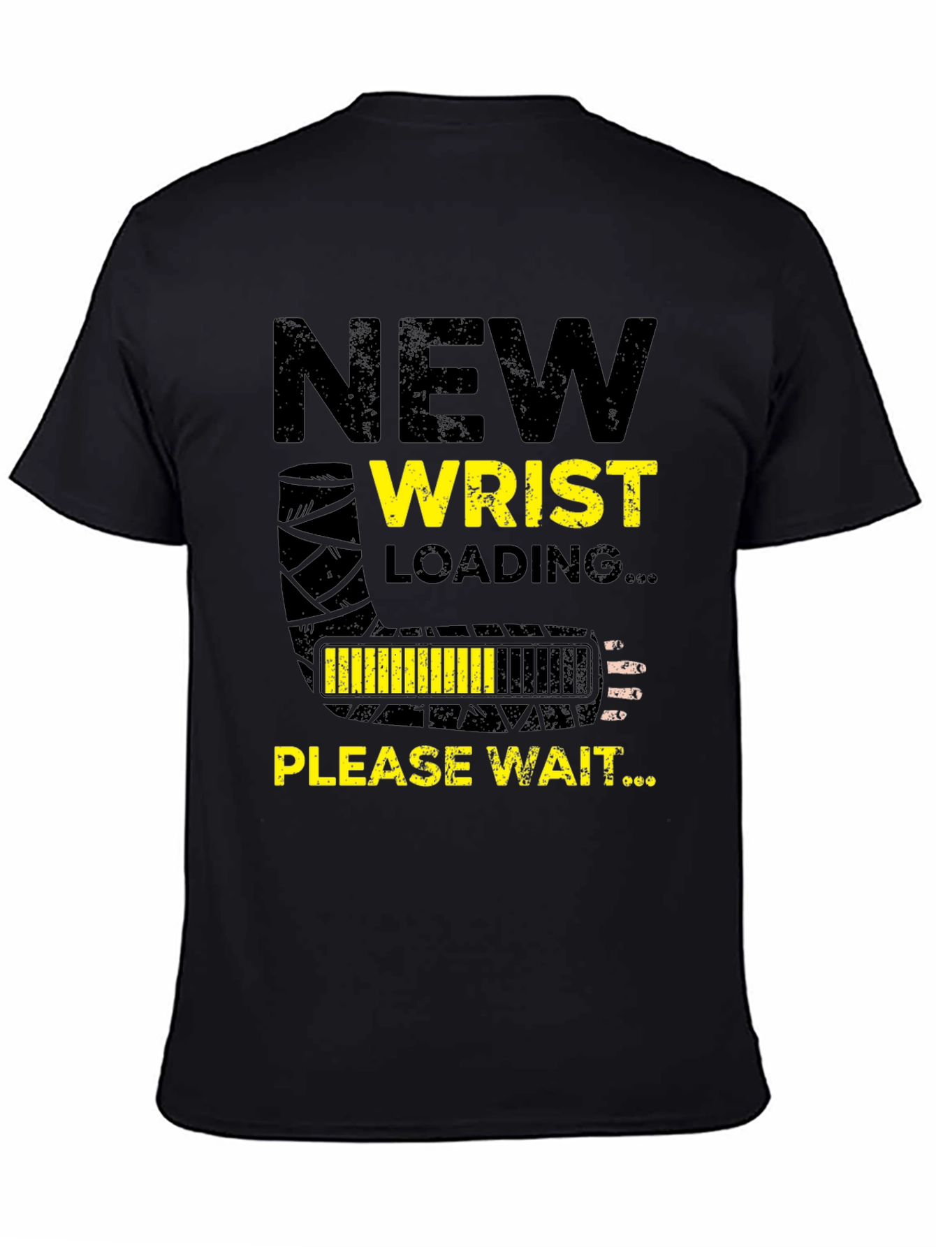Black New Wrist Loading Funny Graphic T-Shirt view 4