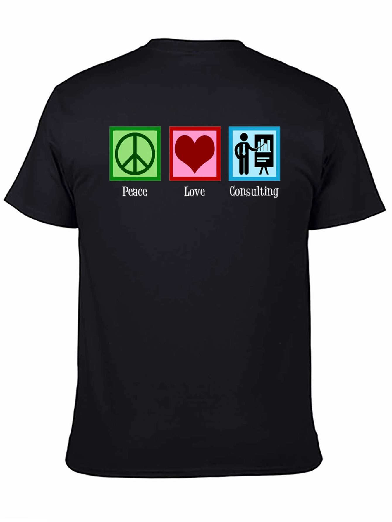 Black Peace Love Consulting Graphic T-Shirt view 4