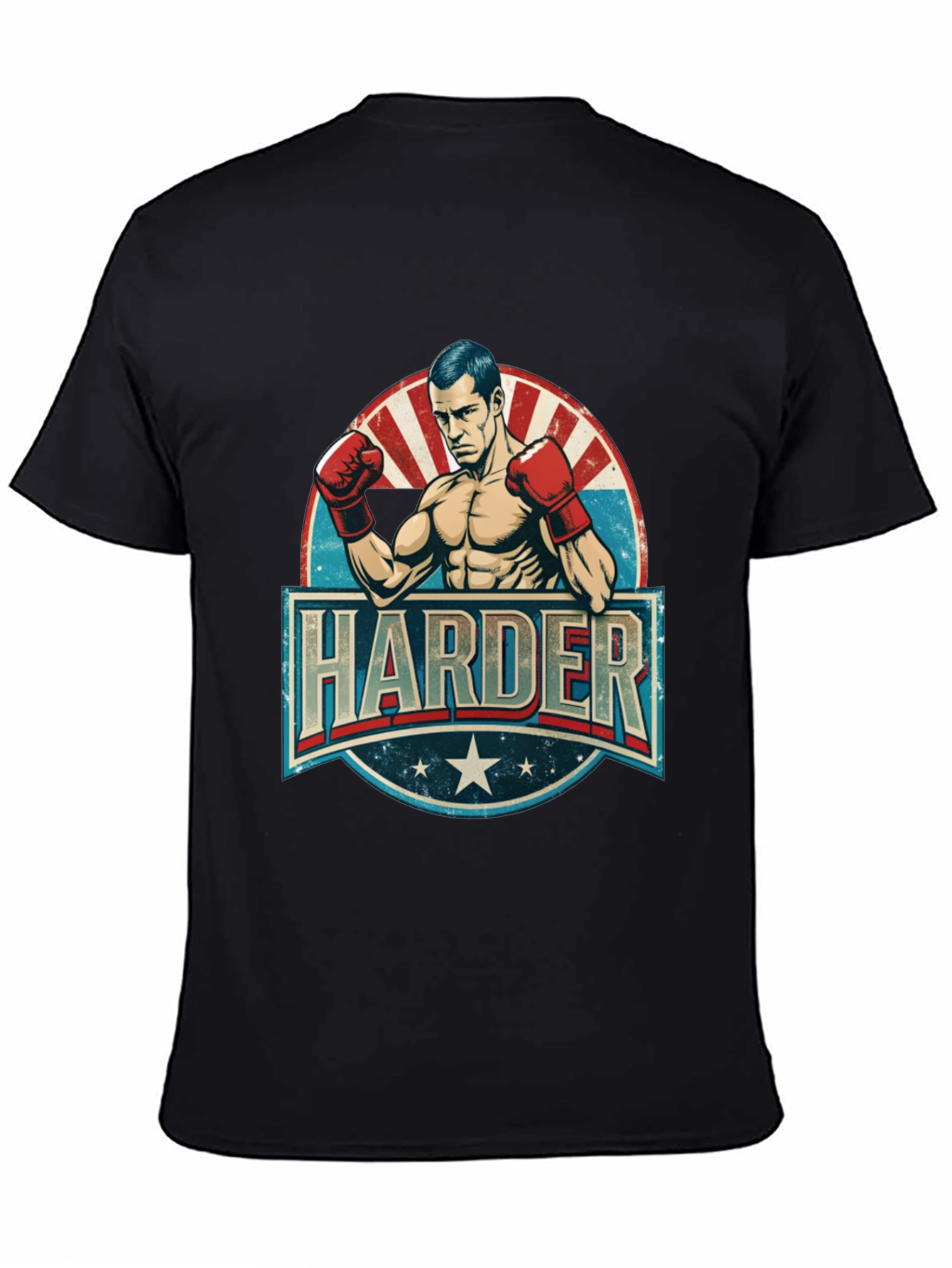 Black Harder Boxer Graphic T-Shirt view 4