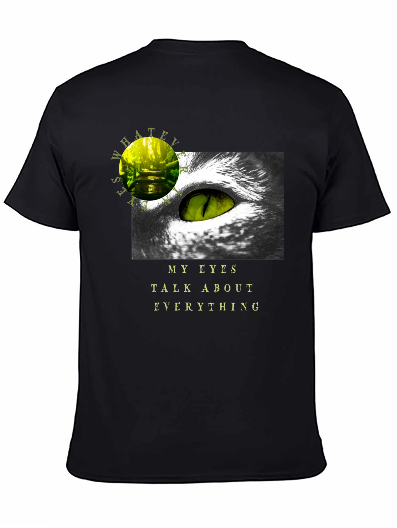 Black Expressive Eye Graphic Tee view 4