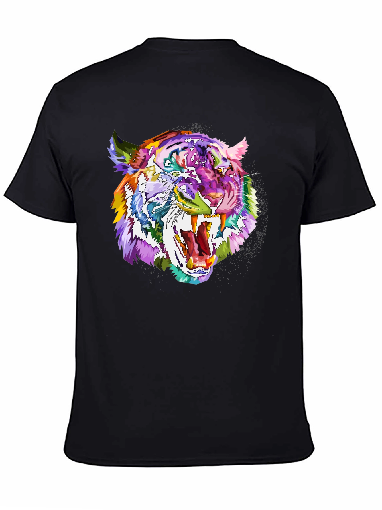 Black Vibrant Tiger Graphic Tee - Bold Animal Print Shirt view 4