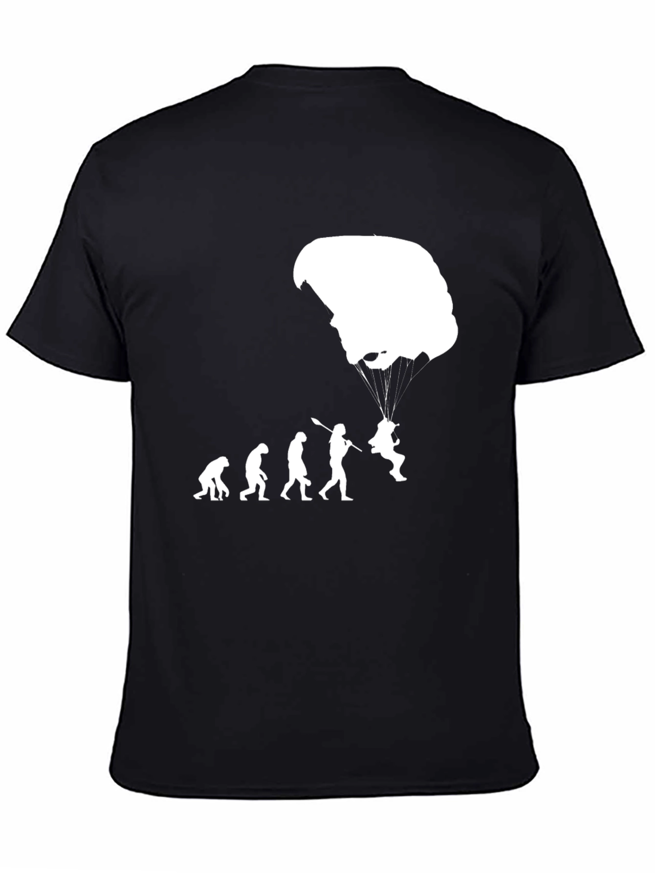 Black Evolution of Parachuting T-Shirt view 4