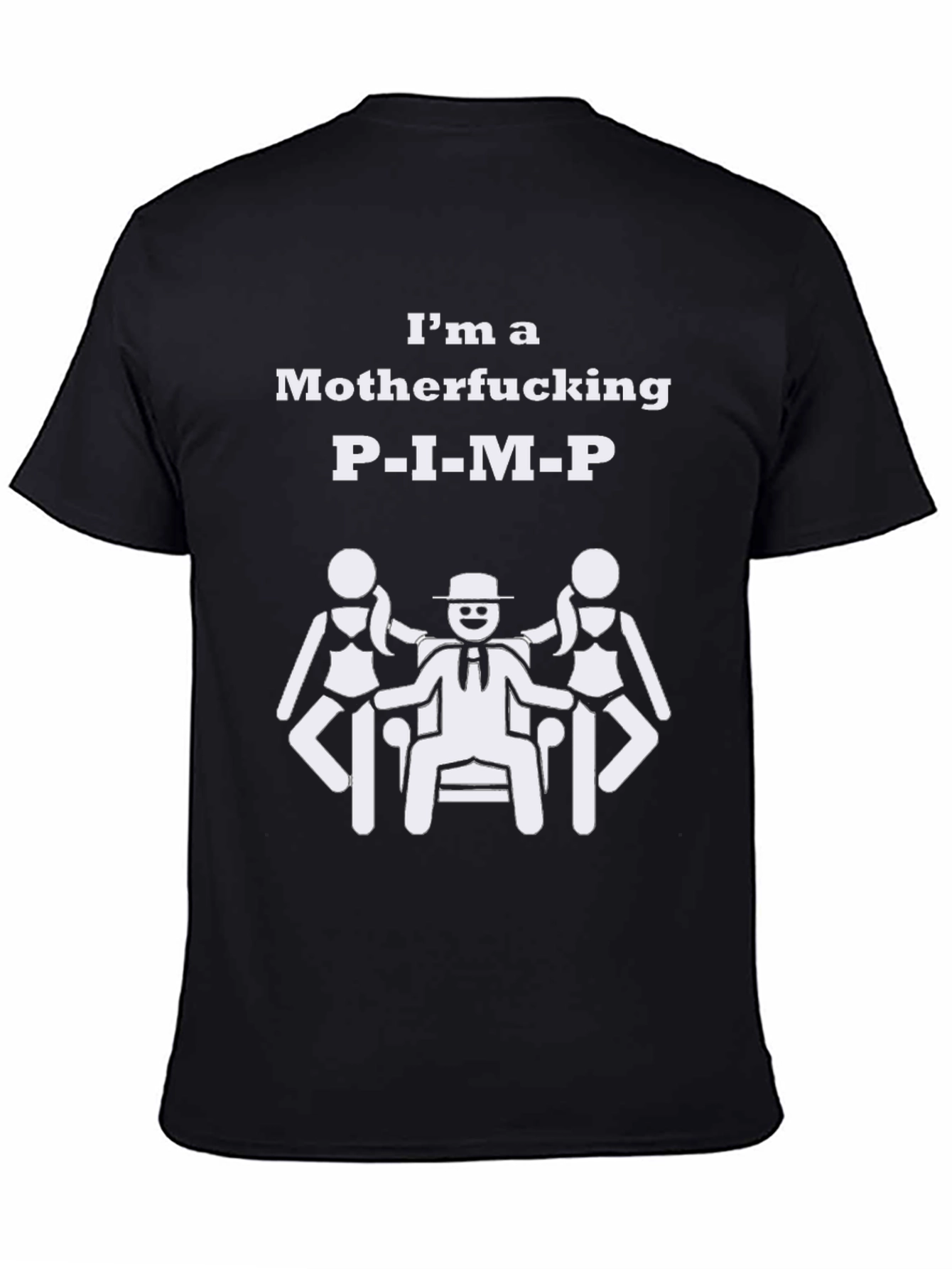 Black I'm a Motherf***ing P.I.M.P. T-Shirt view 4
