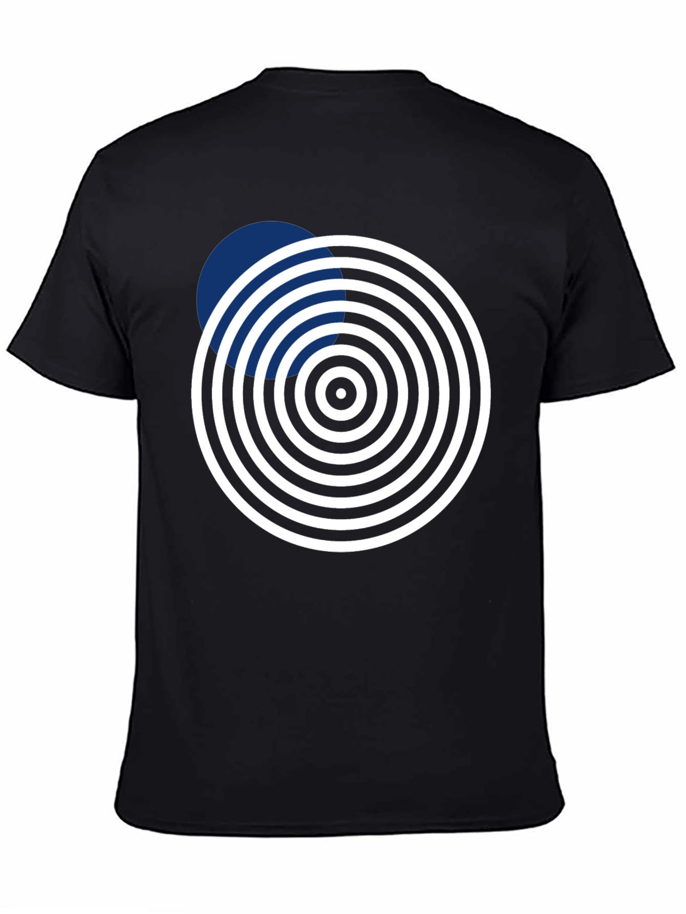 Black Abstract Circle Design Black T-Shirt view 4