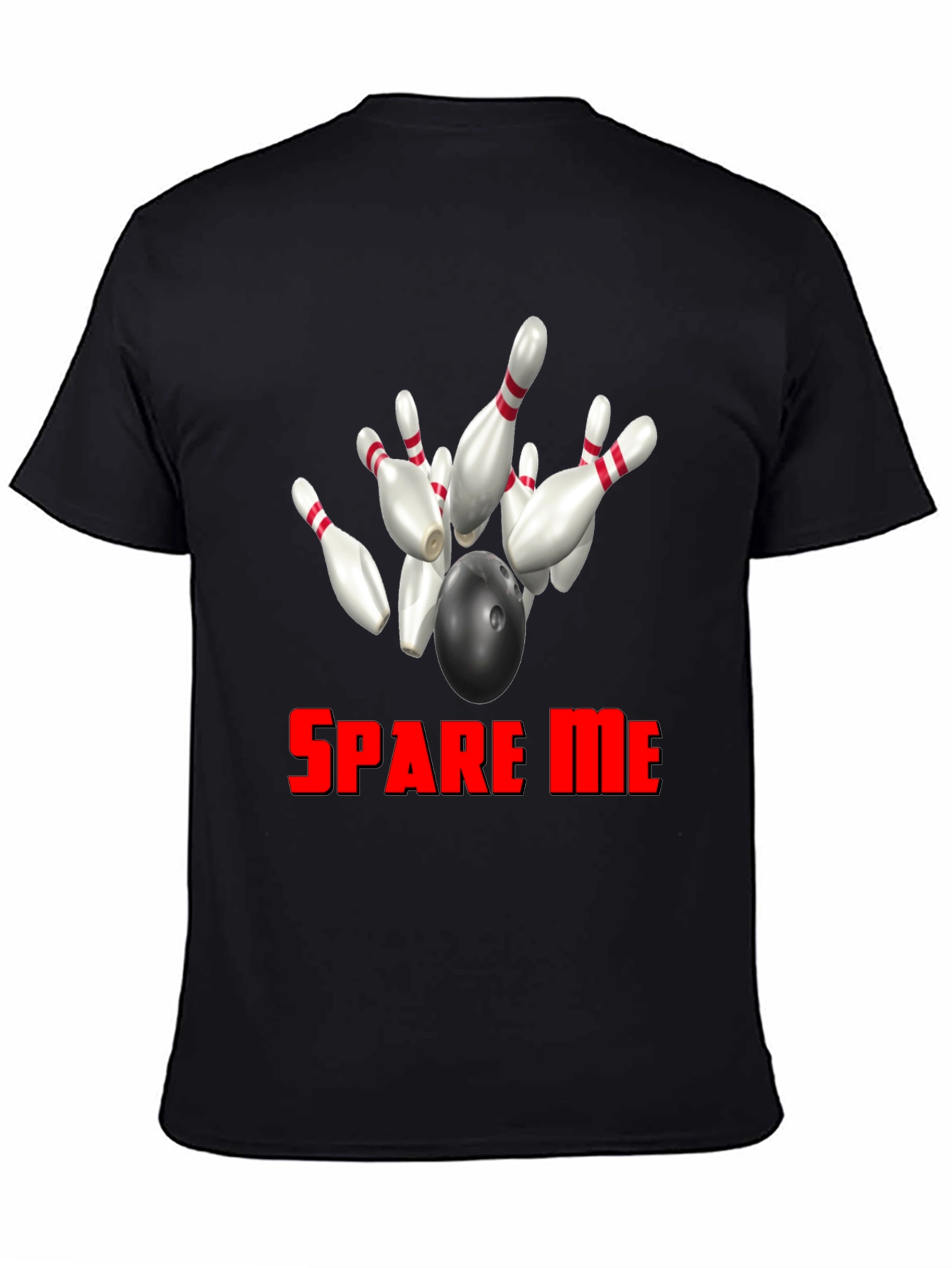Black Spare Me Bowling T-Shirt view 4