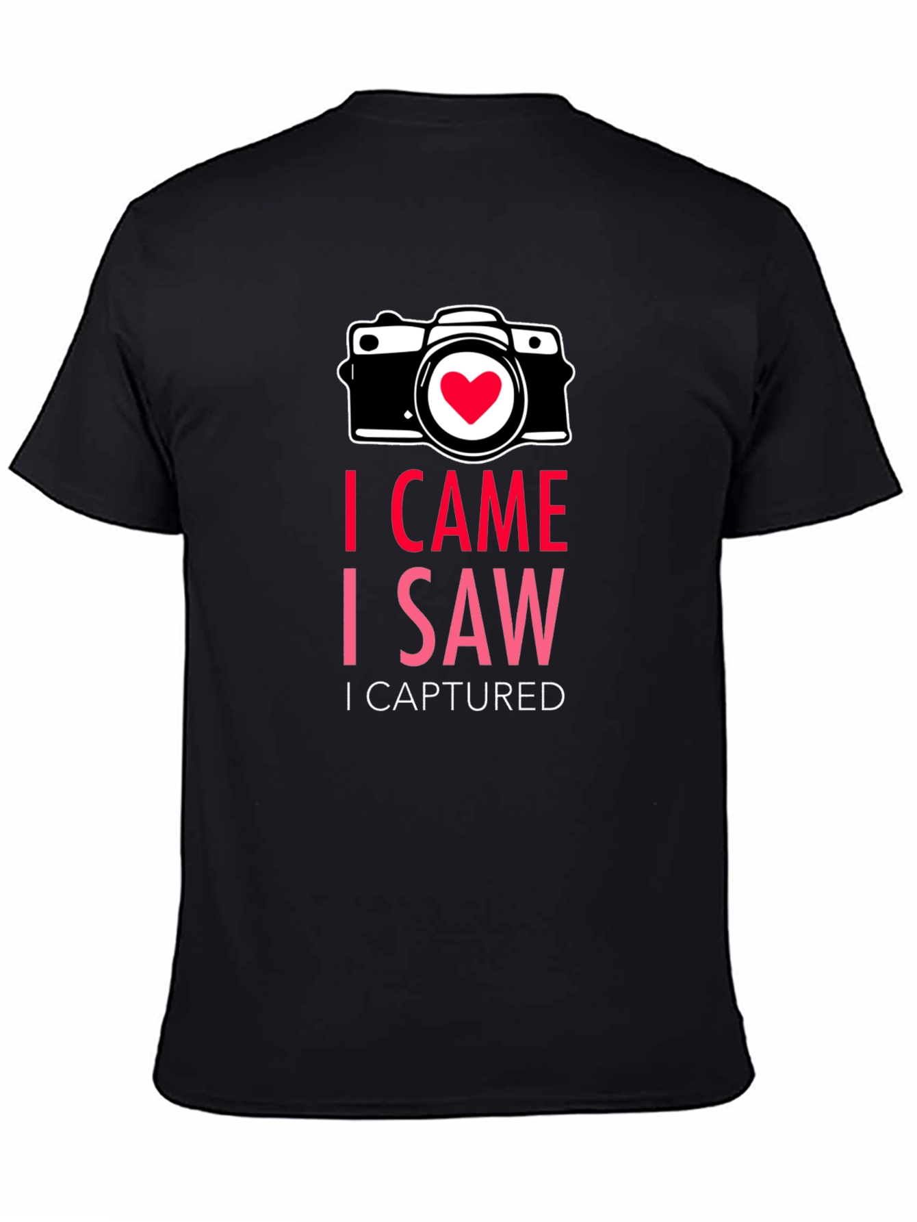 Black I Came I Saw I Captured Photographer Tee view 4