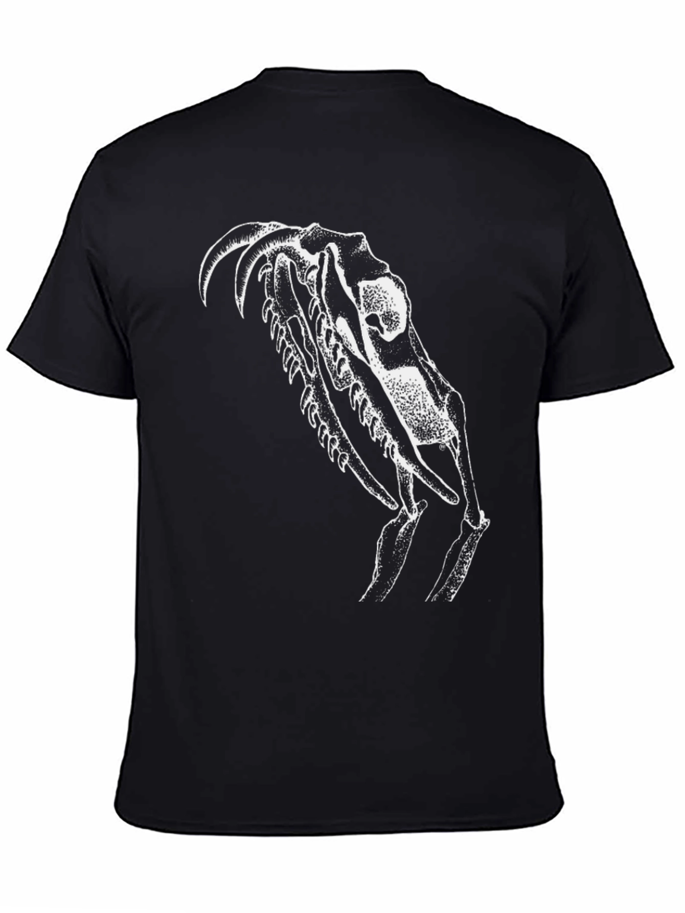 Black Black T-Shirt with White Skull Graphic view 4