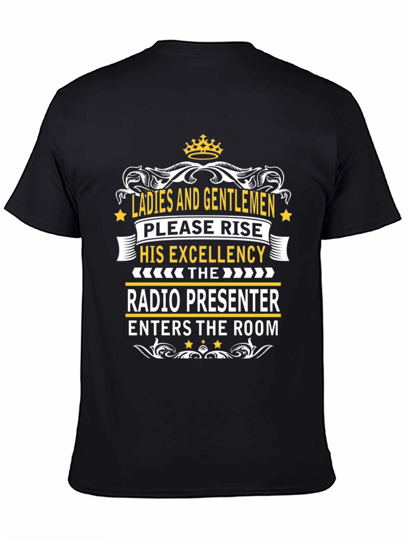 Black Radio Presenter Tee - His Excellency T-Shirt view 4