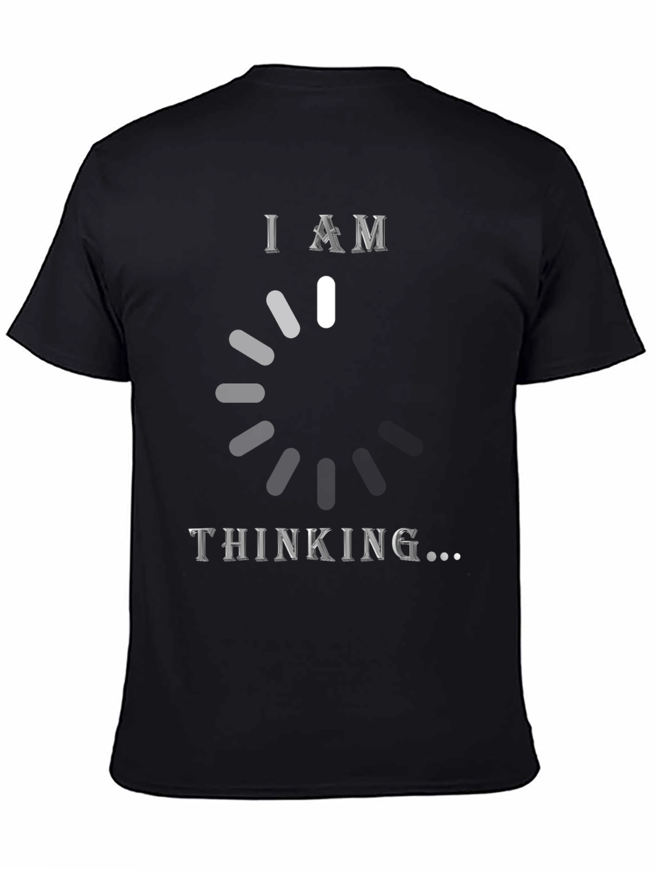 Black I Am Thinking T-Shirt - Funny Loading Brain Tee view 4