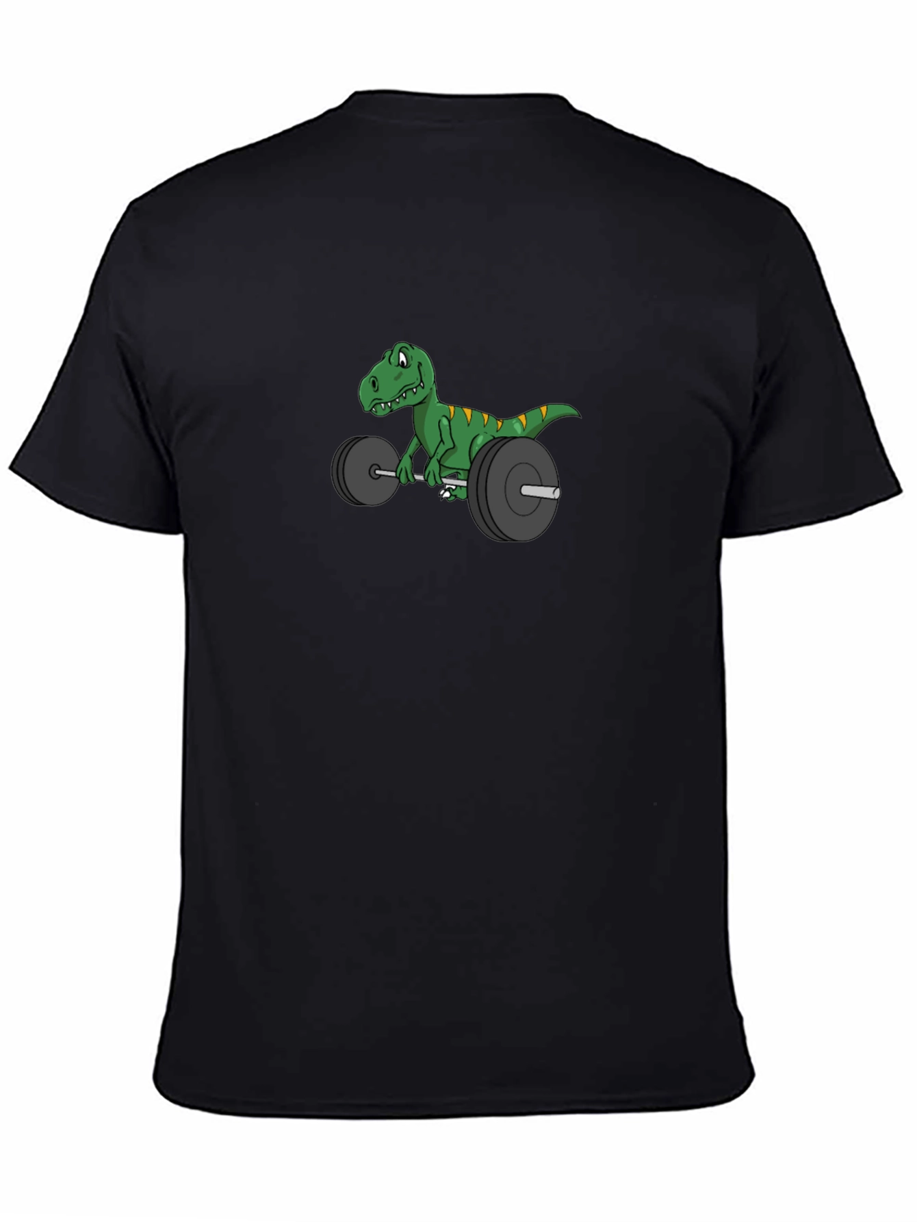 Black Dino Weightlifter T-Shirt - Funny Gym Tee view 4