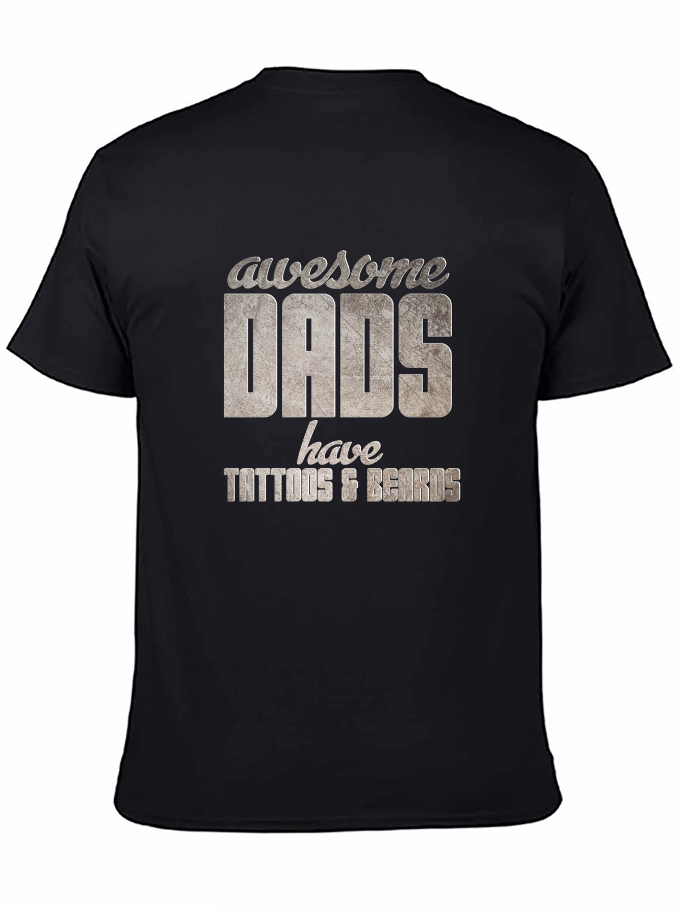 Black Awesome Dads Tattoo & Beard T-Shirt view 4